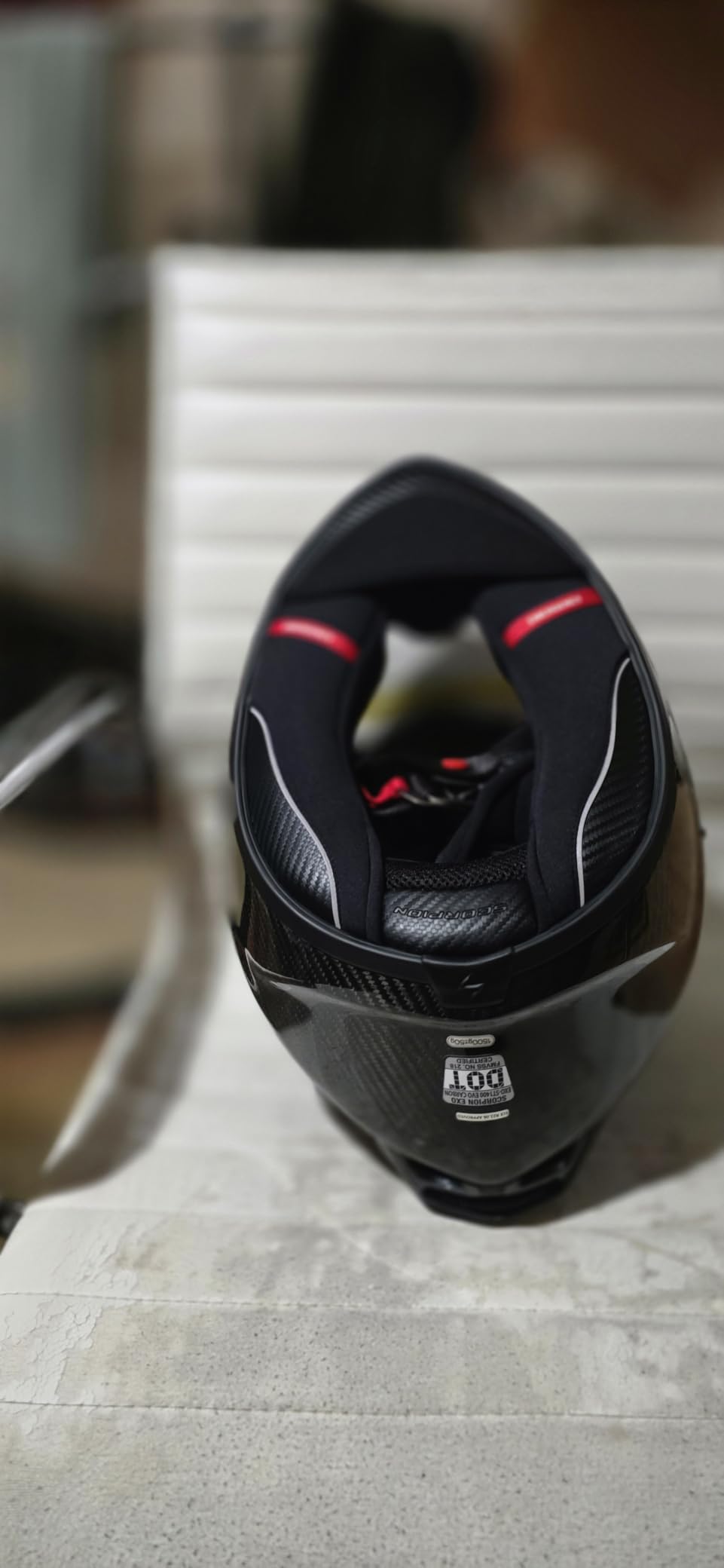 ScorpionEXO ST1400 EVO Carbon Fiber Full Face Sport Touring Street Motorcycle Helmet - Bluetooth Ready Speaker Pockets DOT ECE Solid (Matte Black - Large) customer photo 2