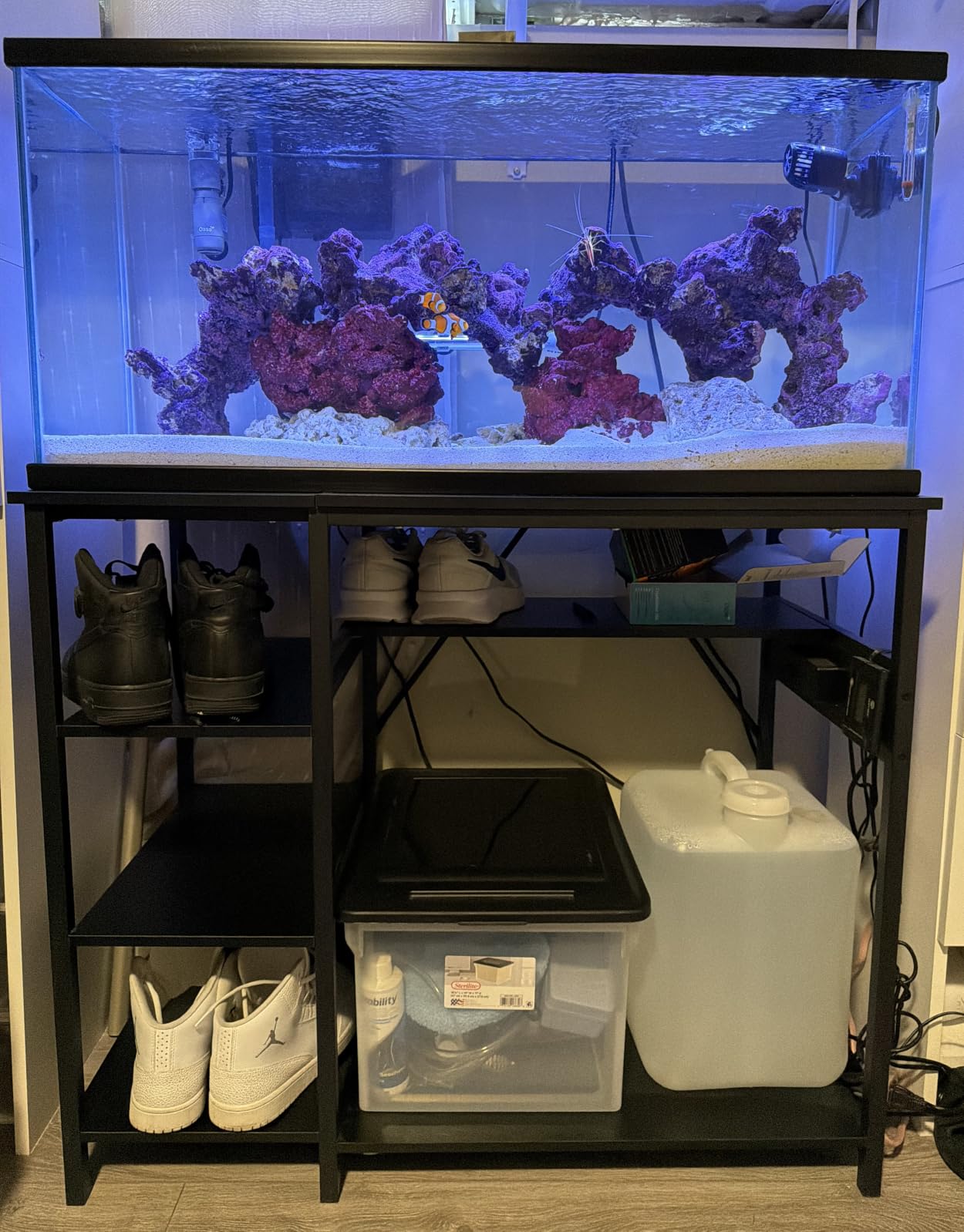 Keelian 55-75 Gallon Fish Tank Stand With Power Outlets for Aquarium Stand | 6 Sturdy Leg, 1200 LBS Capacity, Heavy Duty, Cabinet for Fish Tank Accessories Storage, Metal Frame customer photo 2