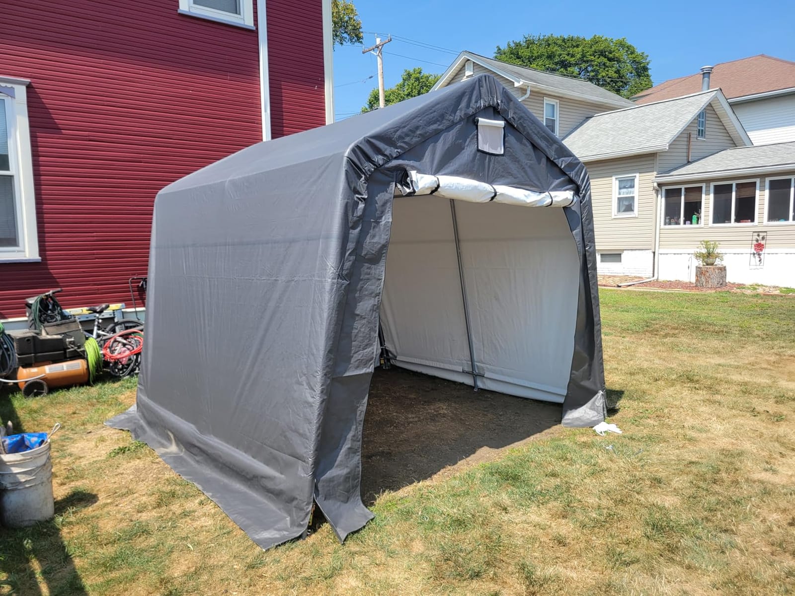 8x14 Ft Outdoor Storage Shelter, Heavy Duty Waterproof Portable Shed with Roll-up Zipper Door and Ventilated Windows for Motorcycle, Bike, Tools customer photo 2