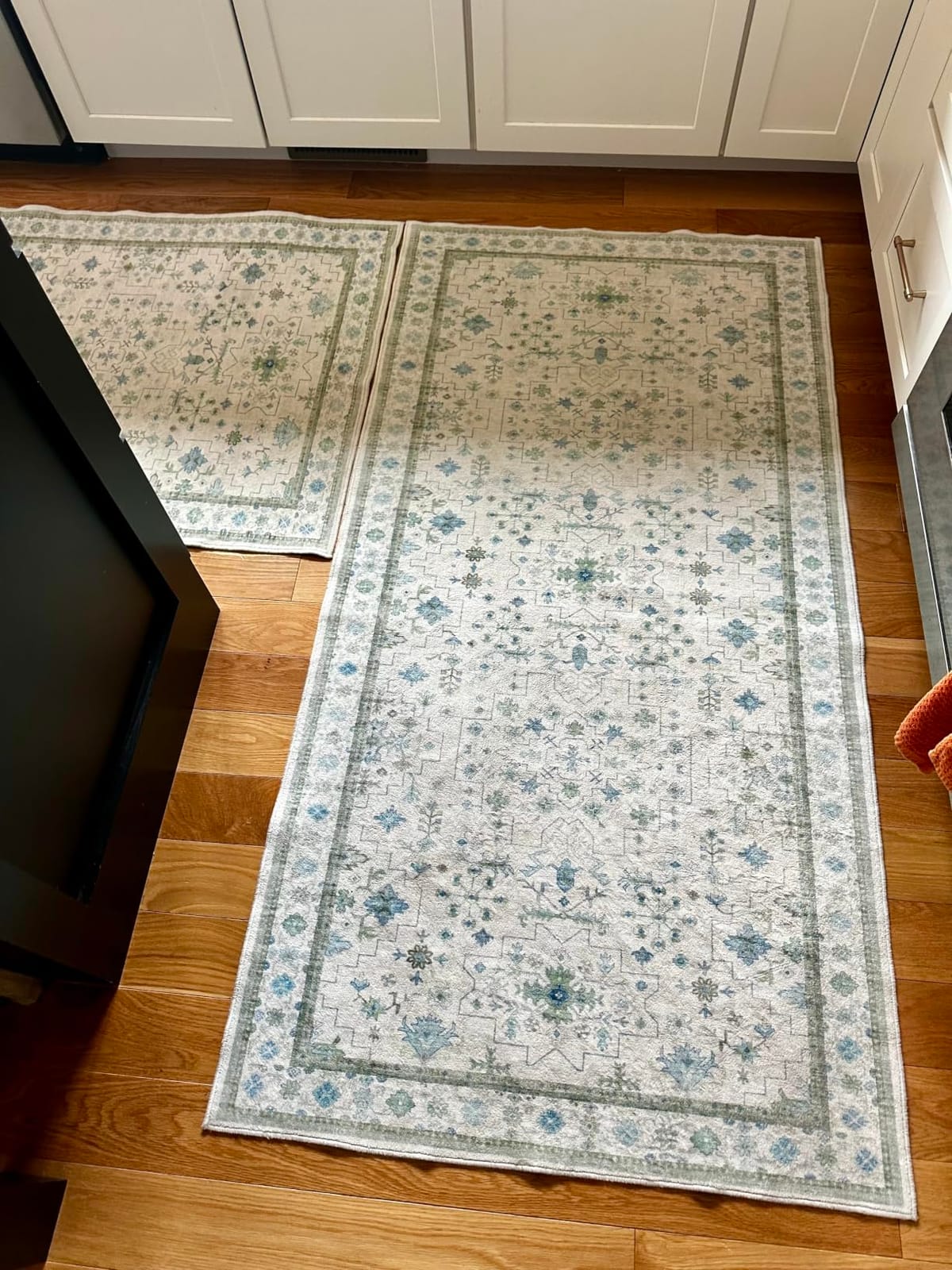 Black Farmhouse Washable 8x10 Area Rugs for Living room, Bedroom, Dining Room Kitchen Table Rug for Under Table, Office, Dark Charcoal Tumble Stain Resistant Non-Slip Large Washable (8x10 Black/Multi) customer photo 2
