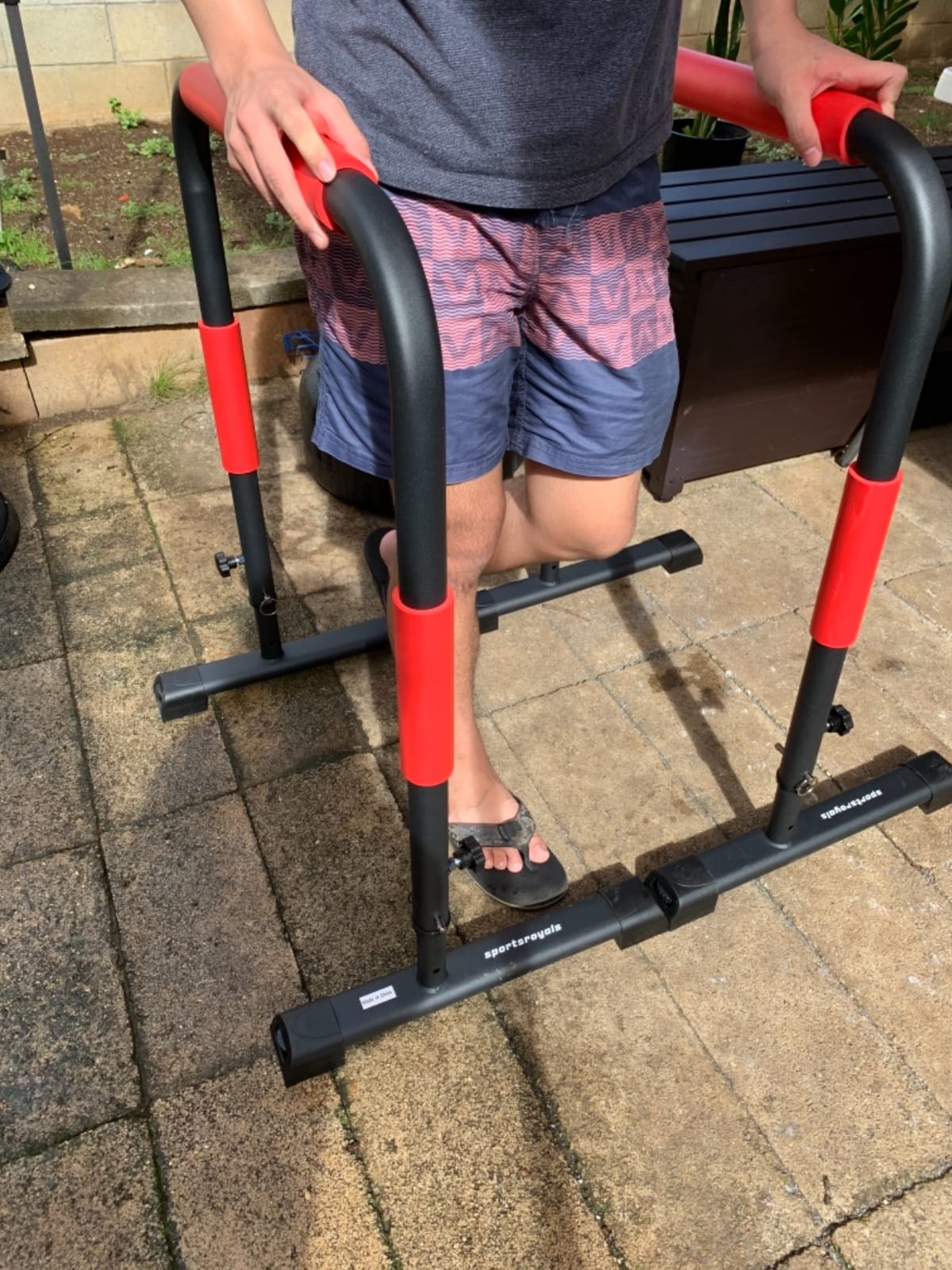 Sportsroyals Adjustable Dip Bar Station, Heavy Duty Parallette & Parallel Bars, 400LBS Stable Dip Stands for Home Gym, Calisthenics & Upper Body Workout Equipment customer photo 2