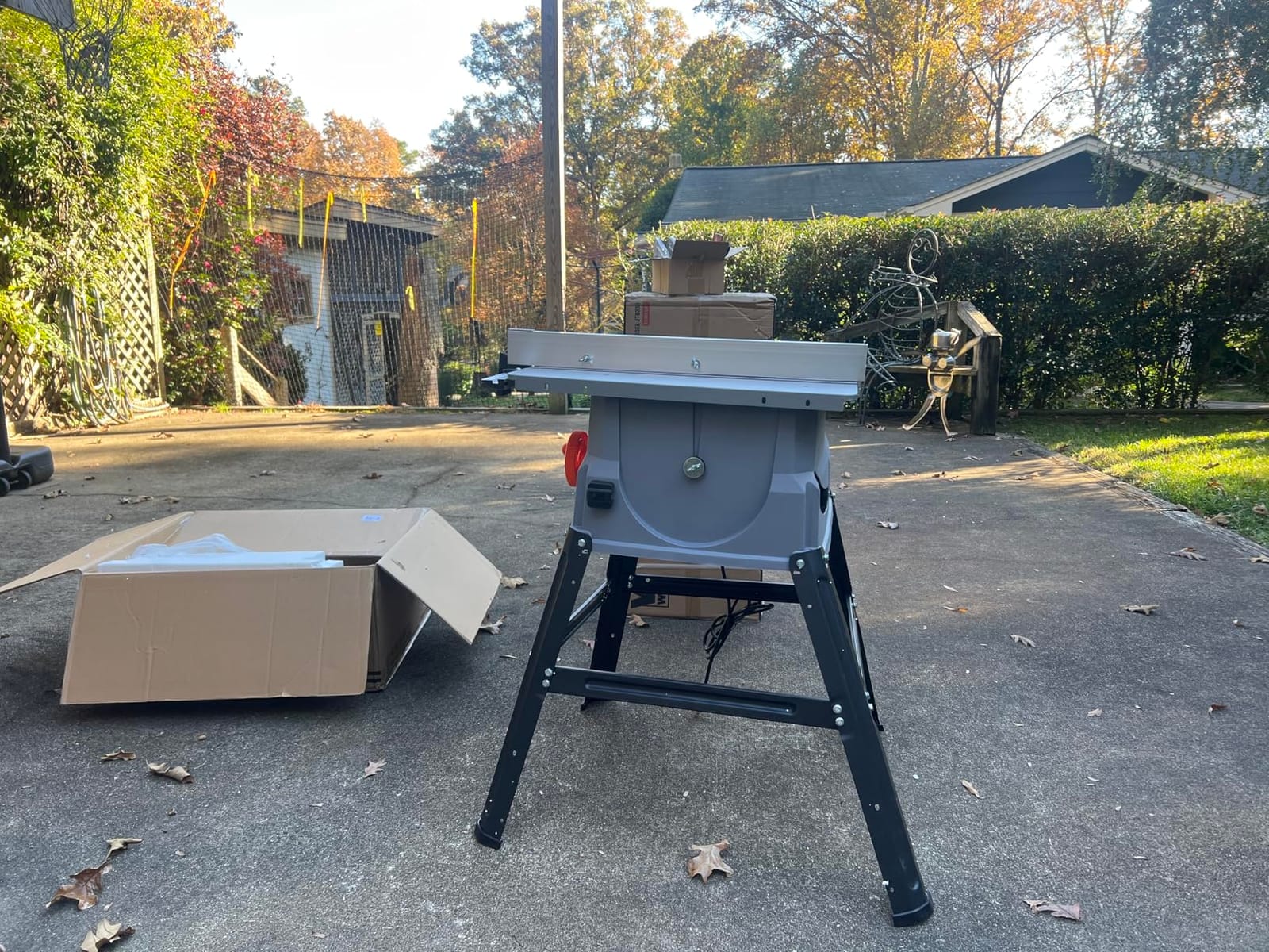 Prostormer 10 Inch Table Saw with Stand | 15A 5000RPM Portable Benchtop Saw, 10-Inch Blade, 45 Bevel Cutting Tabletop Saw for Woodworking DIY/Decking/Trim customer photo 2