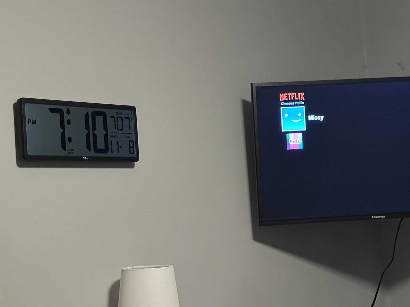 WallarGe 14.5'' Atomic Digital Wall Clock Battery Operated with Backlight | Large Display with Temperature and Date, Easy to Read and Set, Auto DST, 4 Time Zone customer photo 1