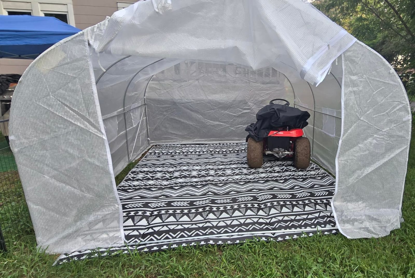 Outsunny 20 x 10 x 7 ft Walk-in Greenhouse with Roll-up Zipper Door White | Tunnel Green House, 8 Mesh Windows, Gardening Plant Hot House, Galvanized Steel Frame customer photo 1