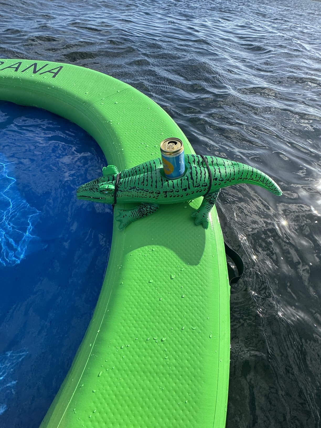 CALOBANA Water Hammock Inflatable Round Floating Ring for Adults Lake Party | 6/8/10/12ft Floating Platform, Fits 2-12 People, Pet Friendly, Easy to Inflate & Deflate, Drop-Stitch PVC, for Pool River Ocean customer photo 2