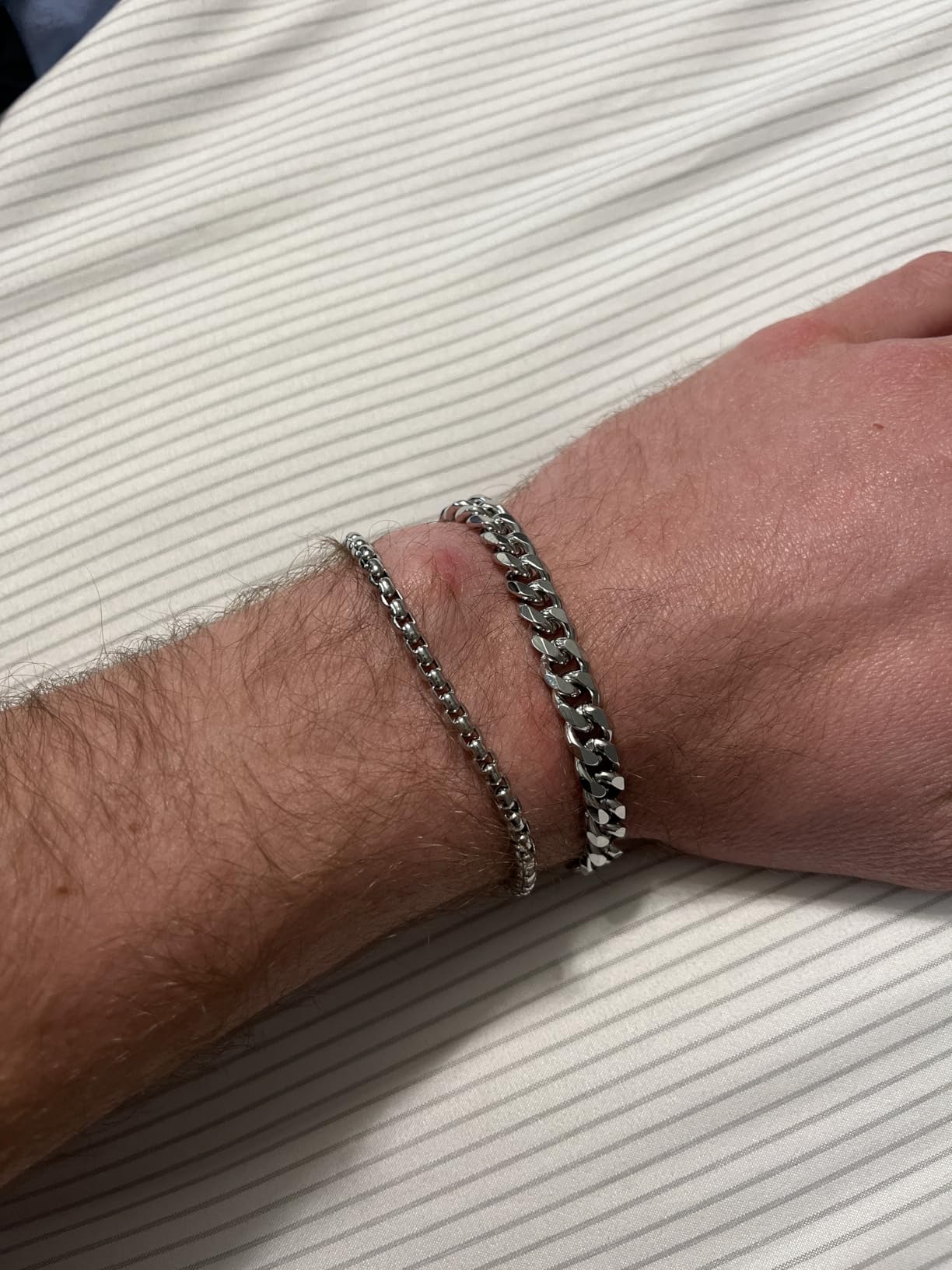 XIANNVXI 6pc Silver/Gold/Black Stainless Steel Bracelets for Men Gifts customer photo 1