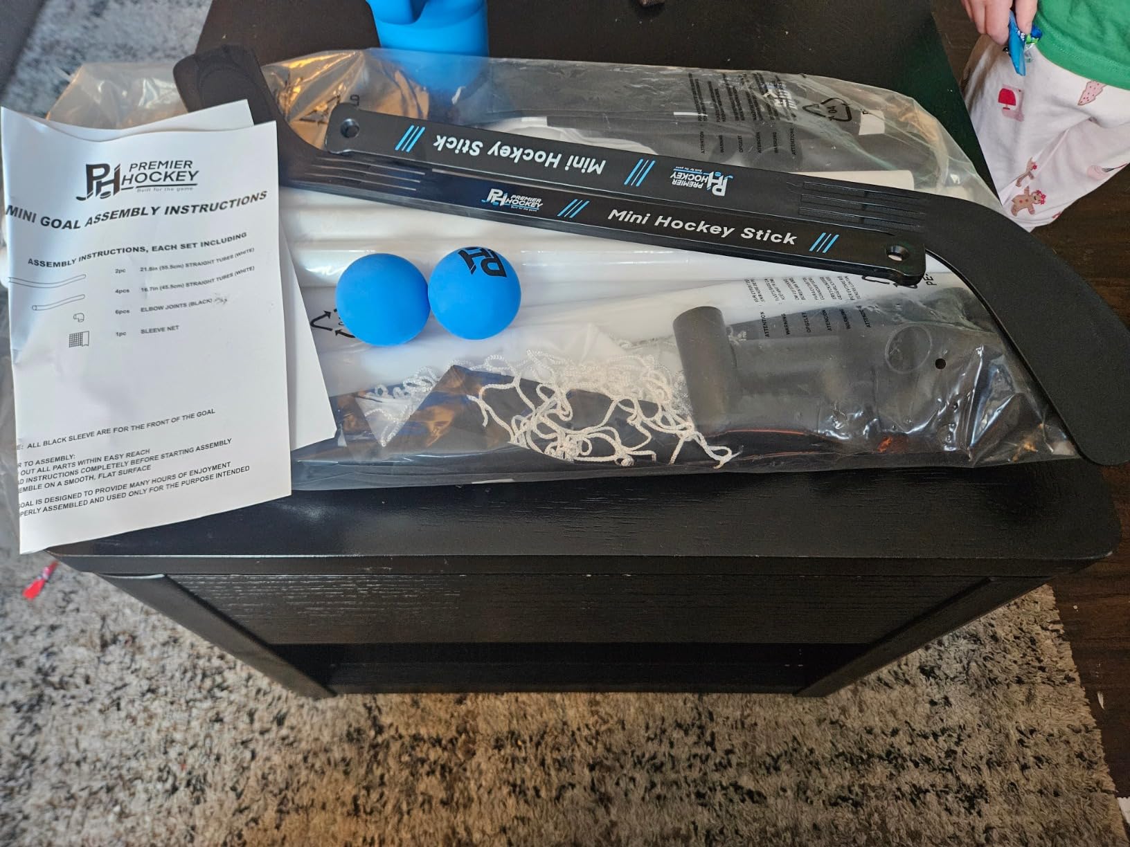 Mini Hockey Set - Complete 4-Player Indoor Kit with Mini Goals | Includes (2) Mini Goals, (4) Mini Sticks, and (2) Foam Balls customer photo 2
