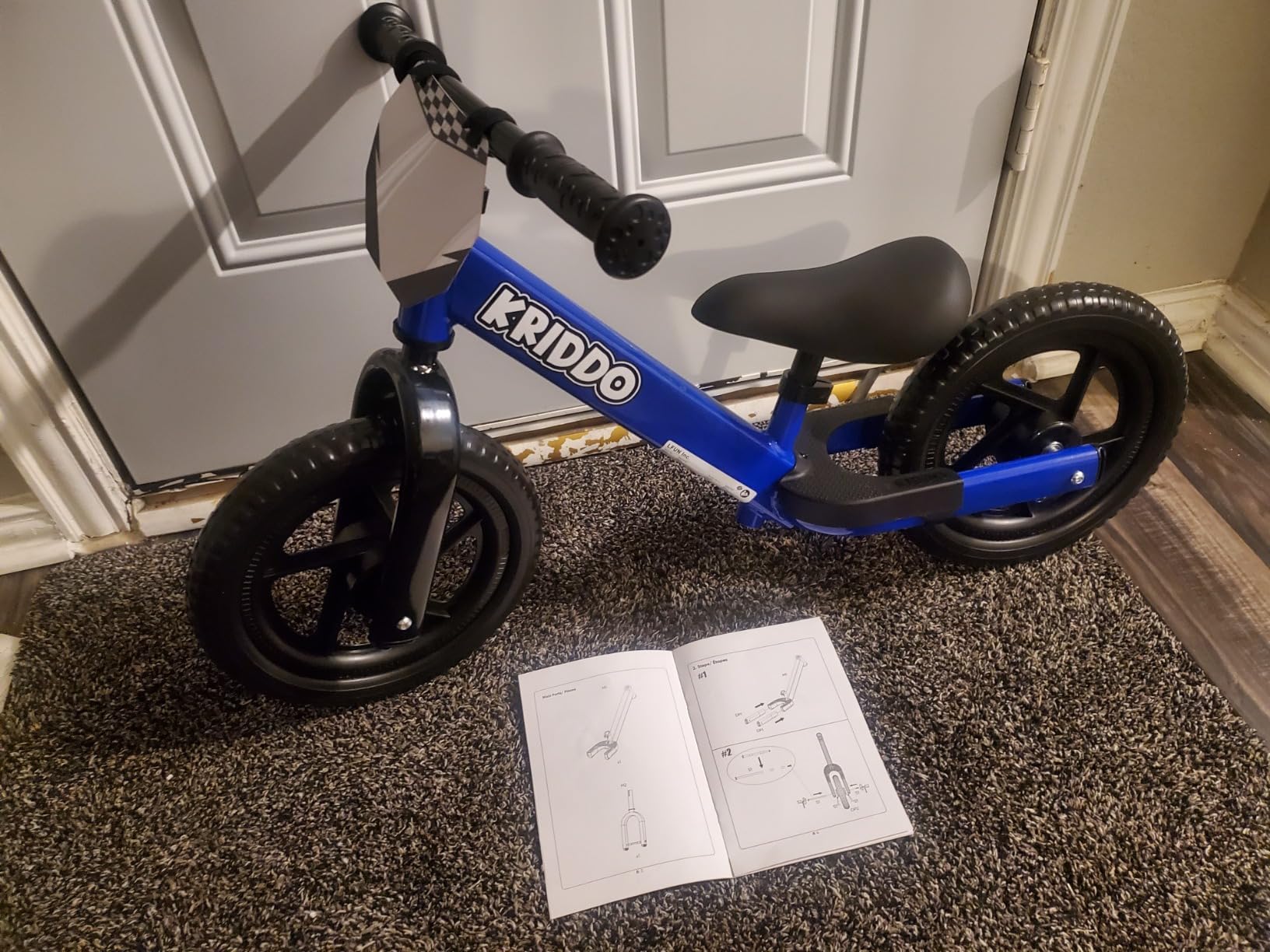 KRIDDO Balance Bike 2 Year Old, Toddler Balance Bike Ages 2-5, Blue, DIY Stickers, Racing-Style Frame, Non-Slip Sporty Footrest, Gift for 2-4 Boys customer photo 2