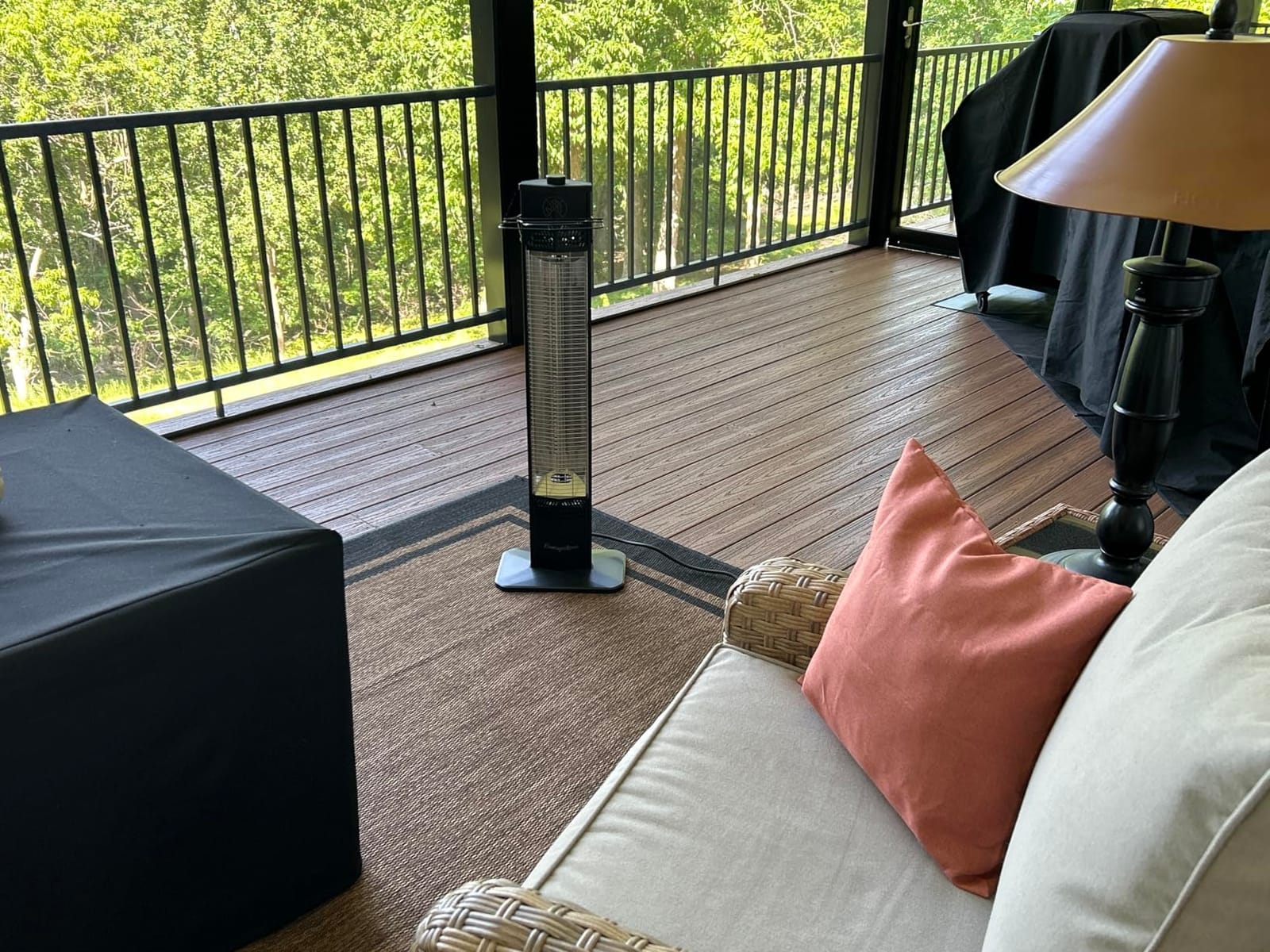 Encyclpo Patio Heater for Outdoor Use, 1500W Infrared, 36 in Portable Tower Heater, 3 Levels, IPX5 Waterproof, Tip-Over&Overheat Protection for Garage, Indoor, Large Room, Backyard, Home customer photo 1