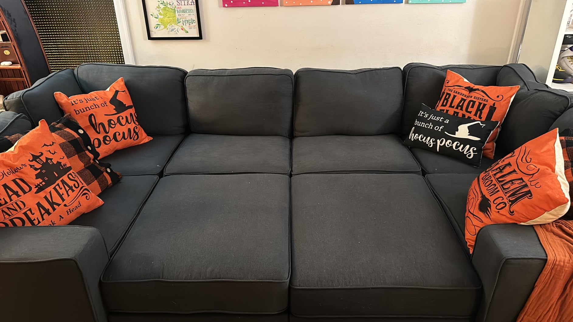 Legend Vansen Oversized Modular Sectional Sofa, U/L-Shaped Reversible Couch with Ottoman, Deep Seat Plush Polyester Sofa for Living Room, 7-Seater, Dark Grey customer photo 2