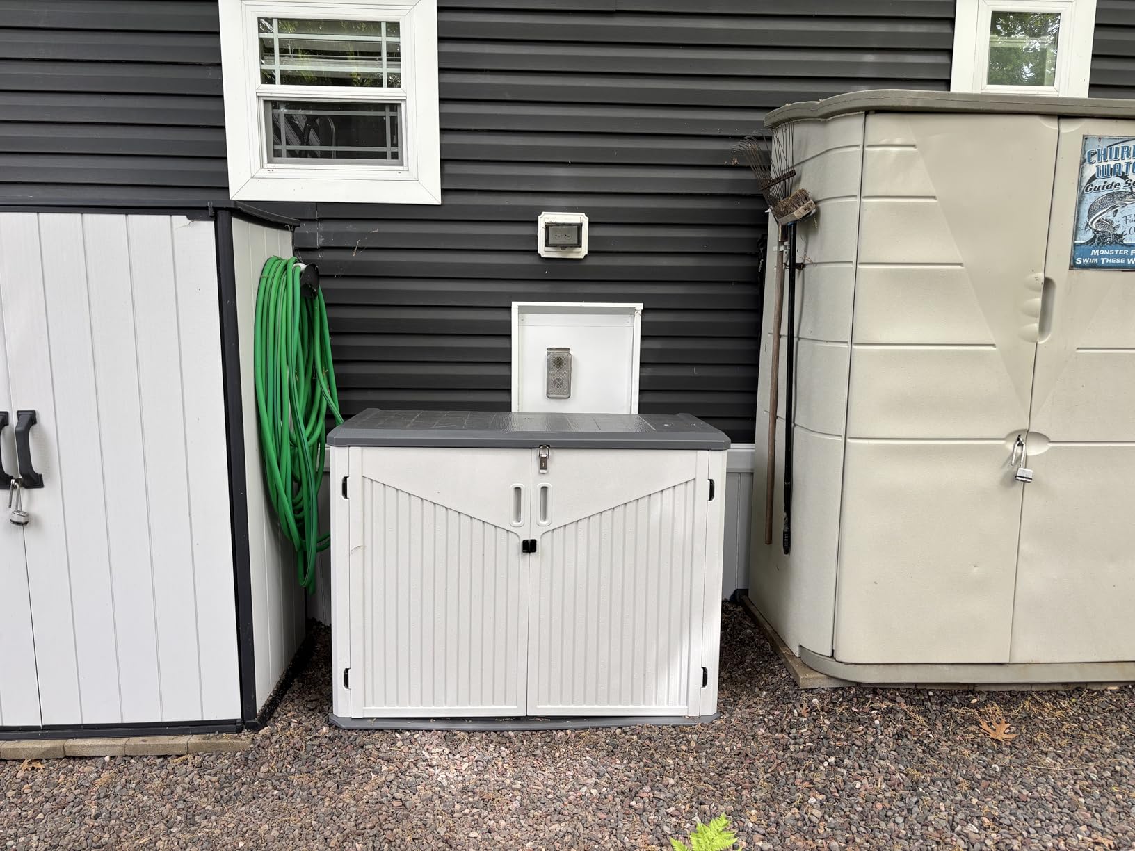 Aoxun Outdoor Storage Shed, 64 Cu.Ft Vertical Resin Sheds, White | Storage Sheds with Floor, Outdoor Waterproof Storage Cabinet for Garage Storage, Pool Storage, Bike Shed, Garden Shed customer photo 1