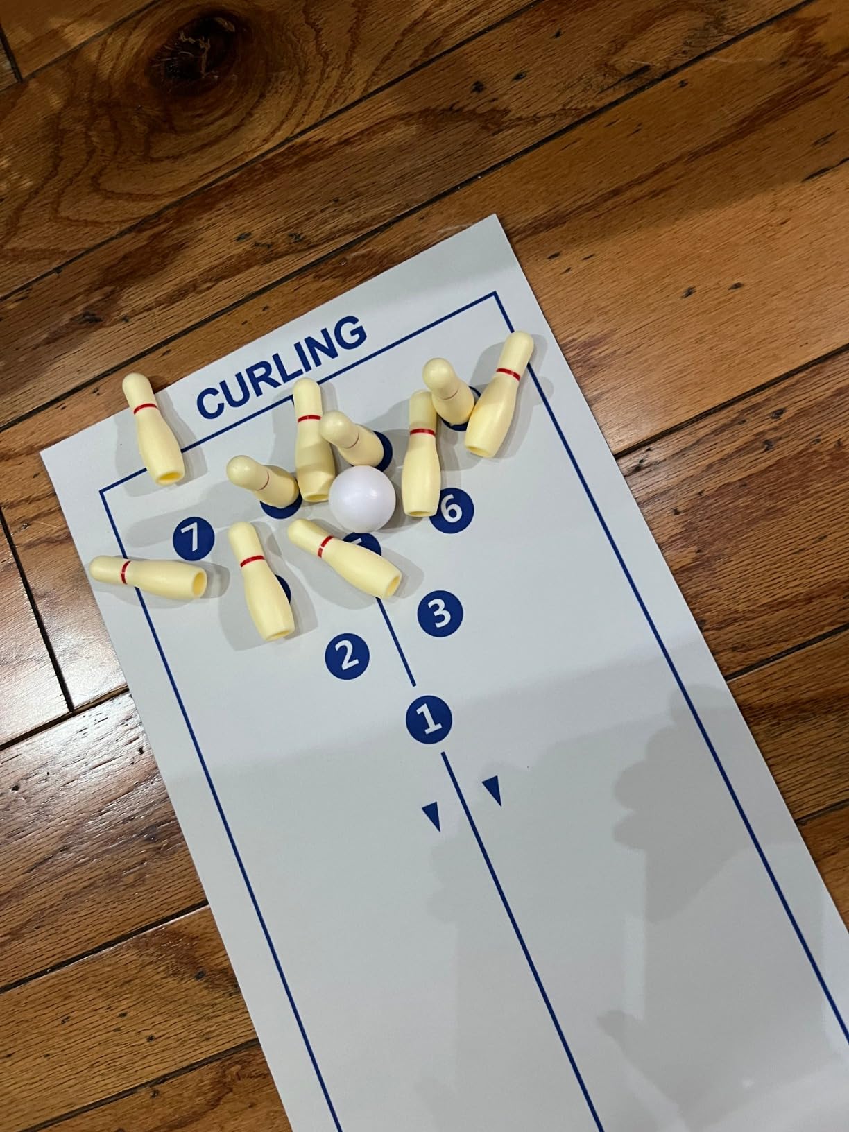 4-in-1 Tabletop Curling, Shuffleboard, Bowling & Cornhole Game - 47 inch Family Game Set customer photo 2