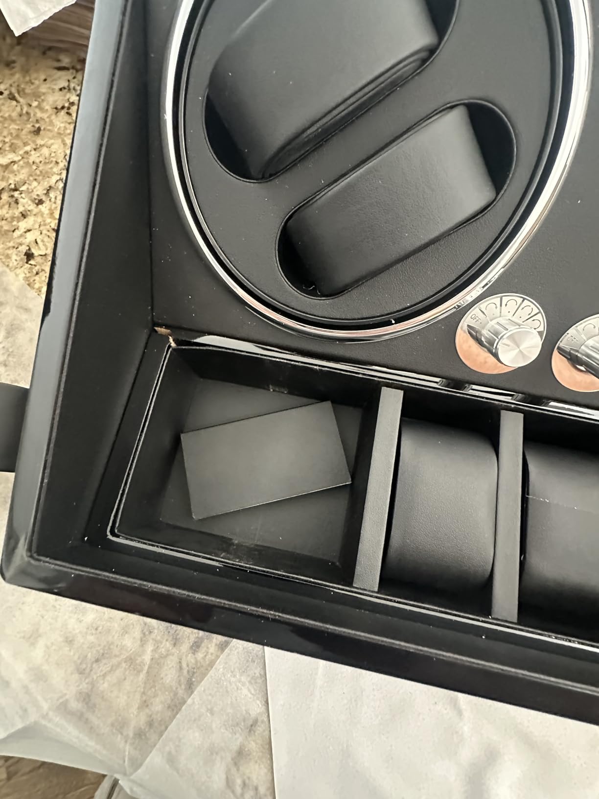 BEWISHOME Watch Winders for Automatic Watches, Automatic Watch Winder Box | Watch Spinner with LED Light,4 Watch Winder with Quiet Running Motor and 6 Storage Case for Man/Woman's Watches, Brown SYQ01Y customer photo 2