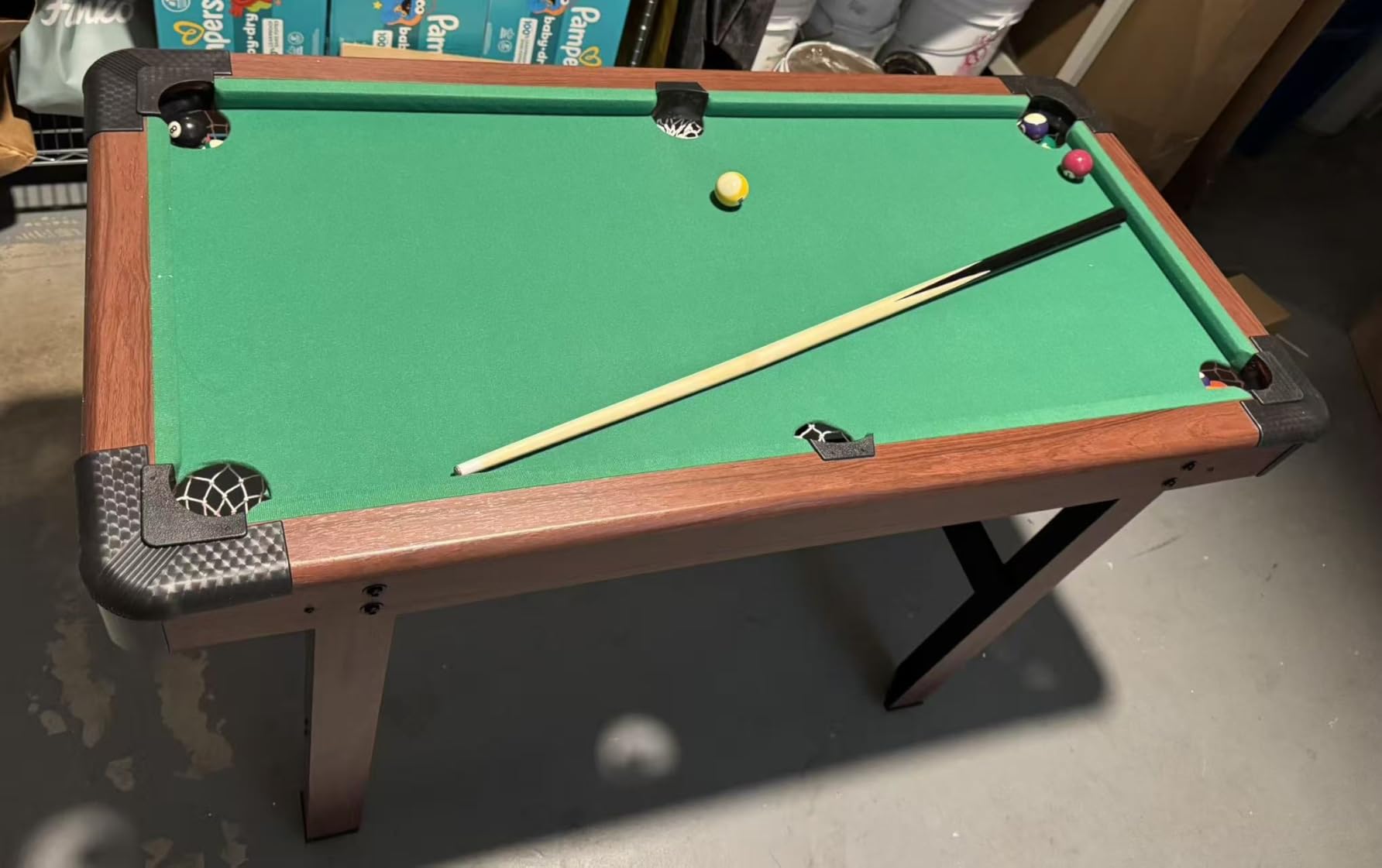 GYMAX Pool Table, 48 Inch Wooden Billiard Tables with 16 Balls, 2 Cue Sticks, 2 Chalks and Brush, Snooker Table Mini Pool Table for Kids, Family, Party customer photo 1