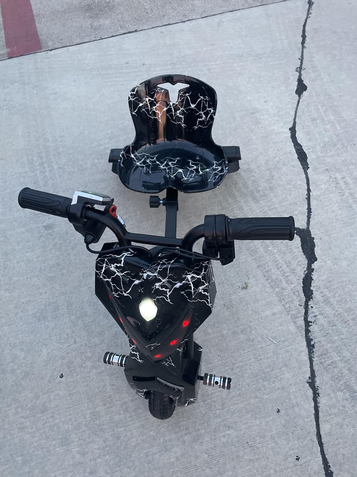 Electric Crazy Drift Cart for Kids, Big Wheel Drift Trike for Ages 8+ with Strong Steel Frame, Crazy Kart, 12V Electric Ride-On Car with Swivel, Slide, and 360° Drifting Features, Black customer photo 1