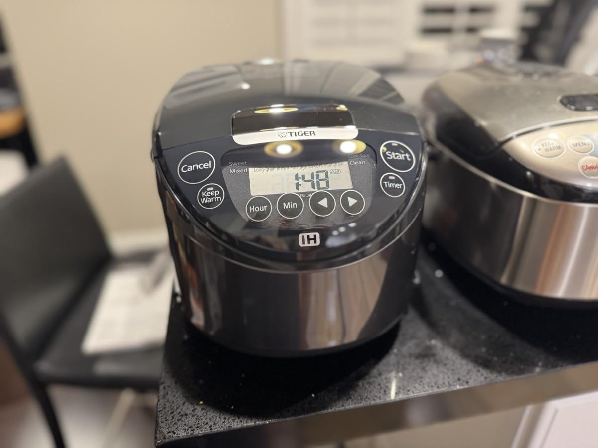 Tiger JPW-H10U 5.5 Cup Induction Rice Cooker, 14 Presets, LCD (Black) | 14 menu presets, LCD display, 24-hour keep-warm customer photo 2