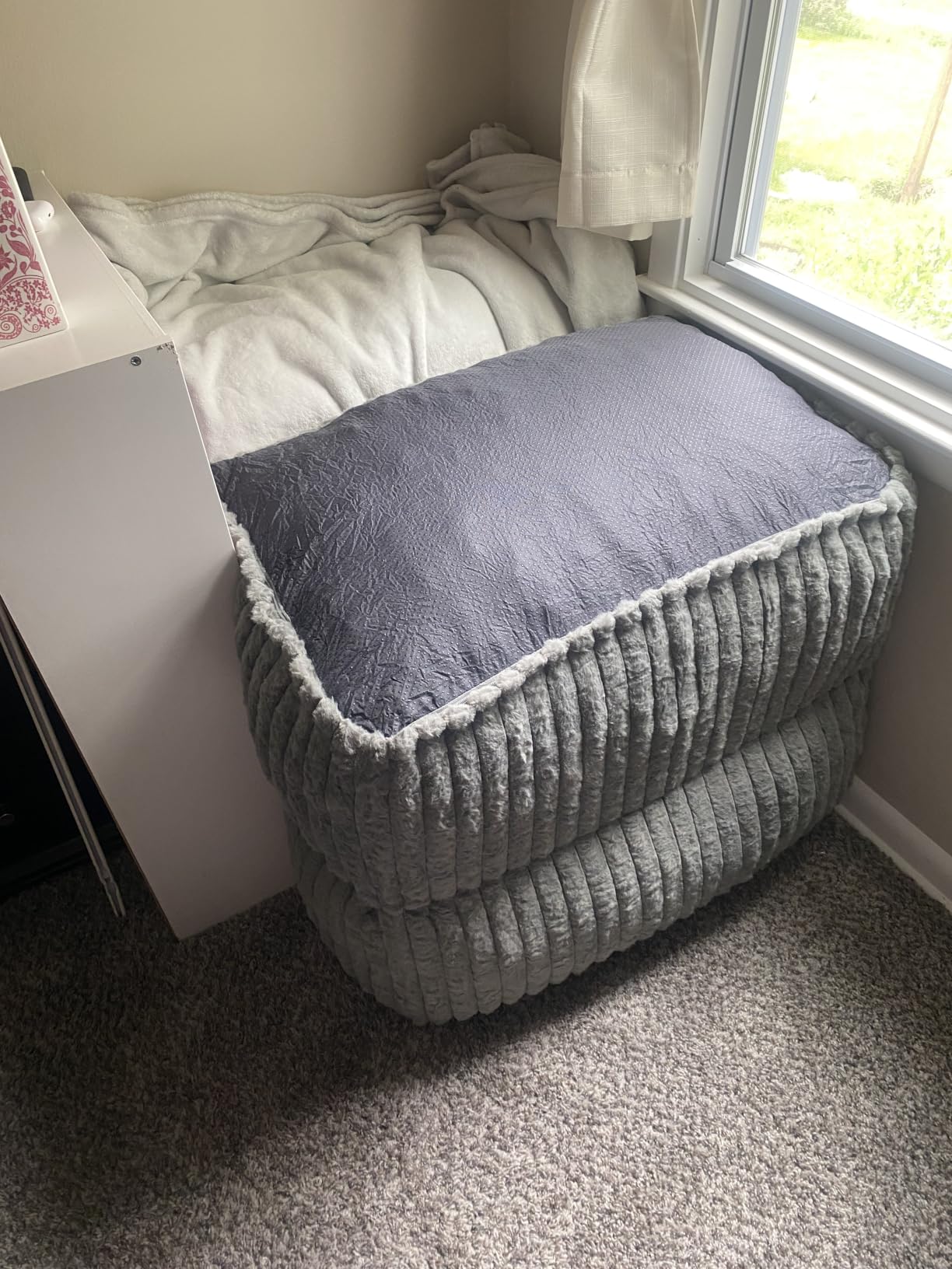 Hobestluk Giant Memory Foam Bean Bag Chairs Sofa for Adults (Grey,Large) | Soft Fabric, Ergonomic Back Support, Lightweight, Easy Clean, No Assembly, Wear-resisting, For Livingroom Guest room customer photo 1