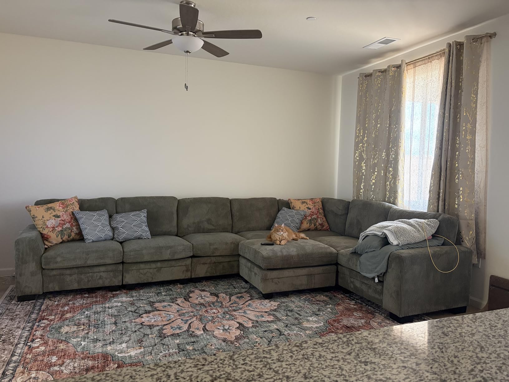 Legend Vansen Oversized Modular Sectional Sofa, U/L-Shaped Corduroy Couch with Ottoman, Deep Seat & Removable Cushion, Easy Assembly for Living Room Apartment customer photo 2
