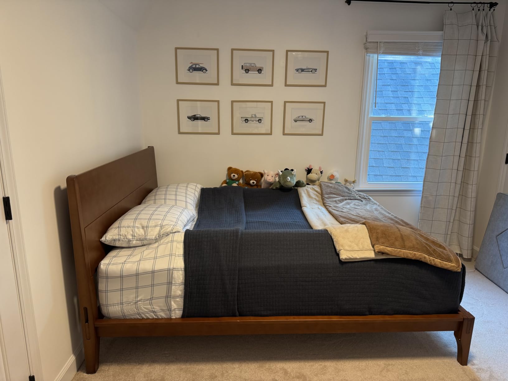 Merax King Size Bamboo Platform Bed Frame with Tall Headboard, Brown | Mid-Century Modern Solid Bedframe King-Size, Wood Slat Support, No Box Spring Needed, Easy Assembly, Noise Free customer photo 1