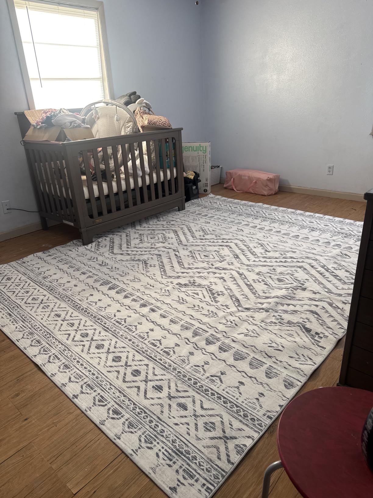 Miukiki 8x10 Area Rug for Living Room Moroccan Washable Rugs Non Slip Indoor Floor Carpet Foldable Large Soft Area Rug for Dining Room Bedroom with Low Pile(Grey,8'x10') customer photo 2