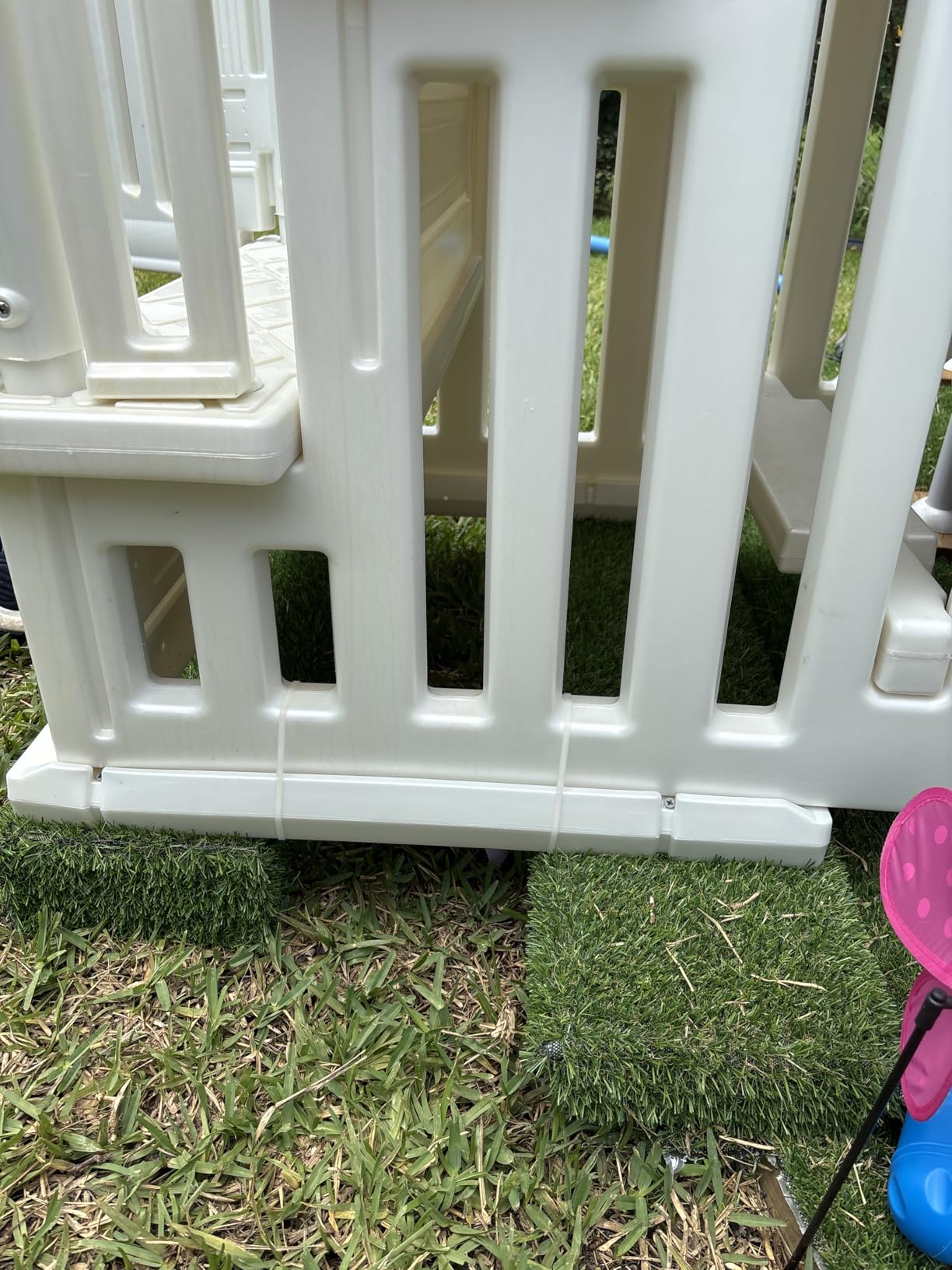 Anti-Slip Pool Steps Entrance System with Gate | Pearl White | for Above Ground Swimming Pools | Safety Stairs Capacity Up to 400 lbs customer photo 2