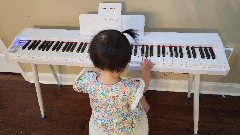 digital Piano 88 Key Semi Weighted Keyboard, Full-size Electric Piano for Beginners, with Sheet Music Stand, Pedal, Power Adapter, Headphone Mode, USB-MIDI (KU-3506 Digital Piano with Stand) customer photo 1