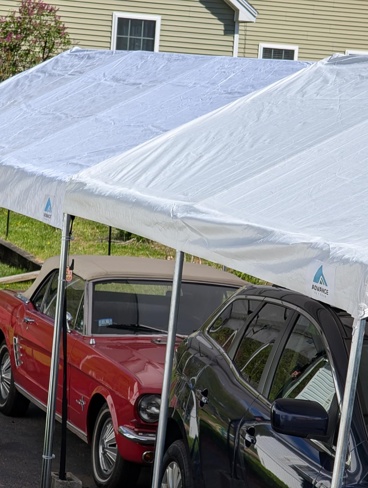 12x20 ft Heavy Duty Carport Potable Car Canopy Garage Party Tent Boat Shelter, Adjustable Height from 9.5 ft to 11 ft, Gray customer photo 2