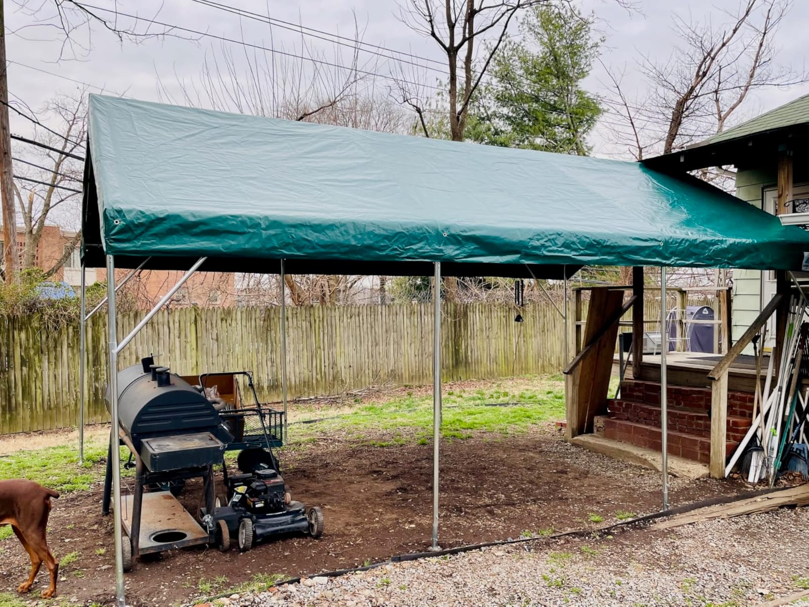 ADVANCE OUTDOOR 12x20 ft Heavy Duty Carport Potable Car Canopy Garage Party Tent Boat Shelter, Adjustable Height from 9.8 ft to 11.3 ft, Green customer photo 1