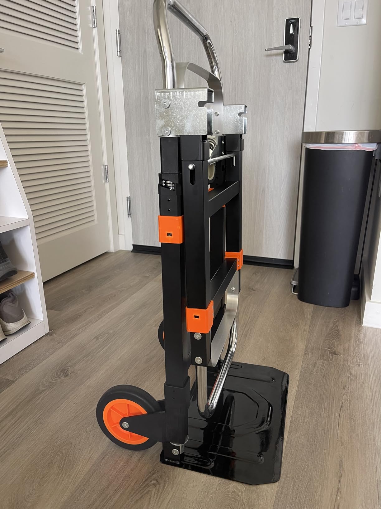3 in 1 Heavy Duty Folding Hand Truck, Convertible Portable Steel Dolly with Telescopic Handle, Foldable Utility Cart with Rubber Wheels, 500 LBS customer photo 1