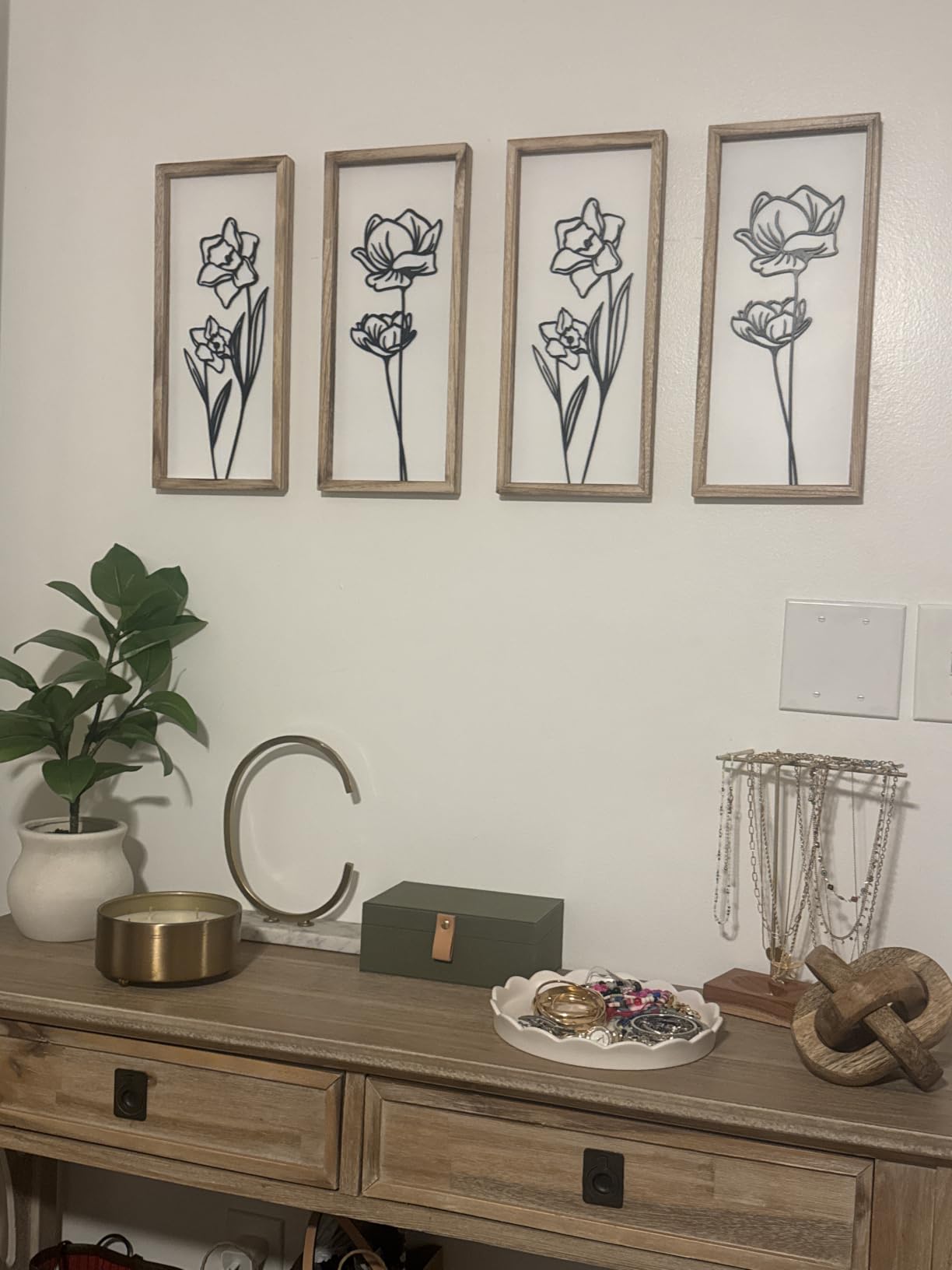 Tide and Tales 3d Framed Wall Art, Set of 4, Floral Boho Wall Decor | 7
