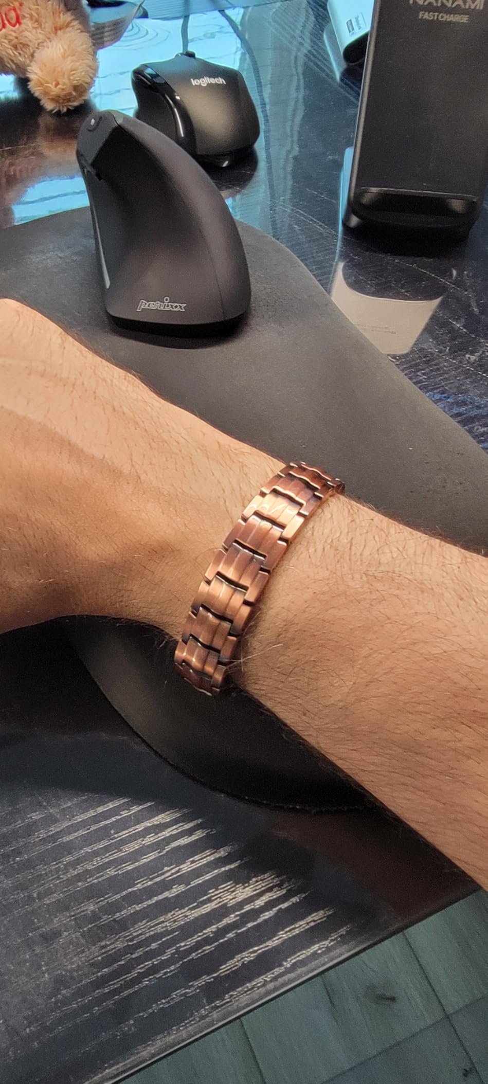 MagnetRX Magnetic Copper Bracelet for Men - EllipseMAX 5X Strength 5,000 Gauss Magnets - Designed in USA and Patent Pending - Premium Mens Copper Bracelet with Adjustable Length customer photo 1