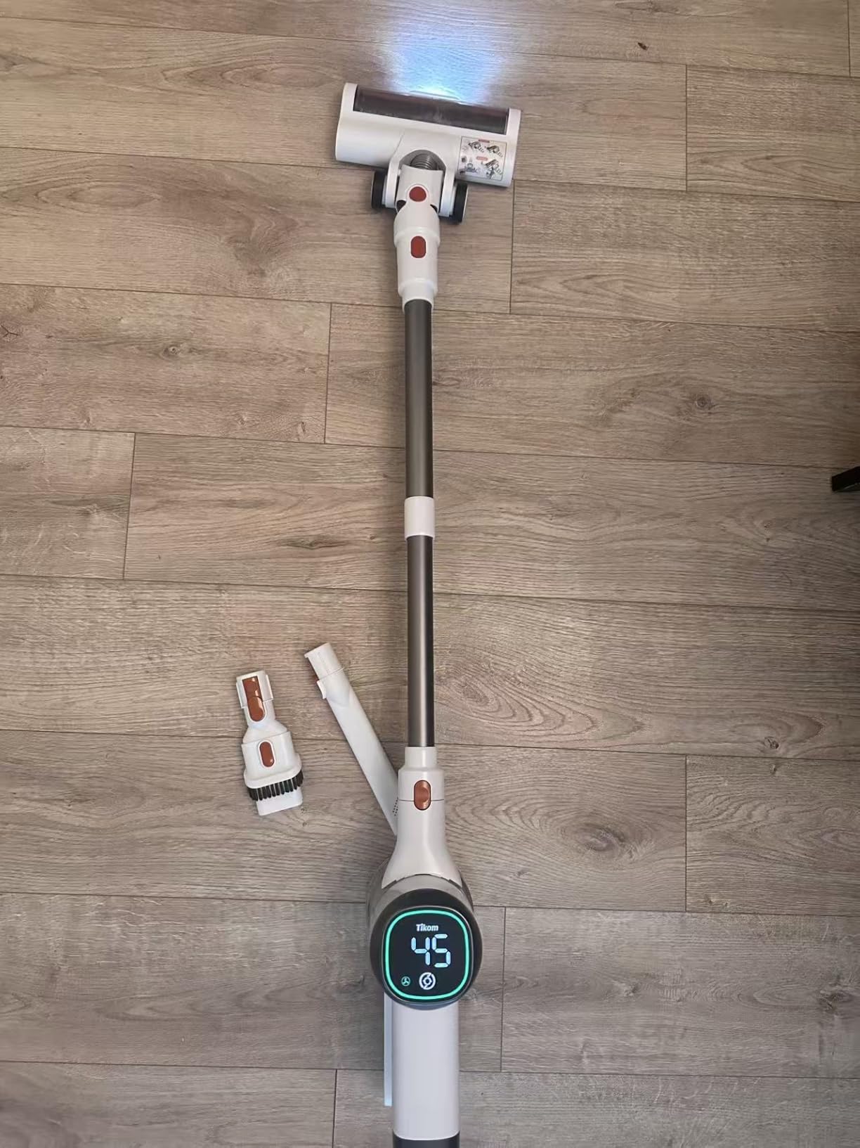 Tikom V500 Cordless Vacuum Cleaner for Home, 40000Pa/450W Stick Vacuum with LED Touch Screen, Charging Wall Dock, Anti-Tangle, Lightweight Handheld Vacuum for Pet Hair, Hard Floor, Carpet customer photo 1