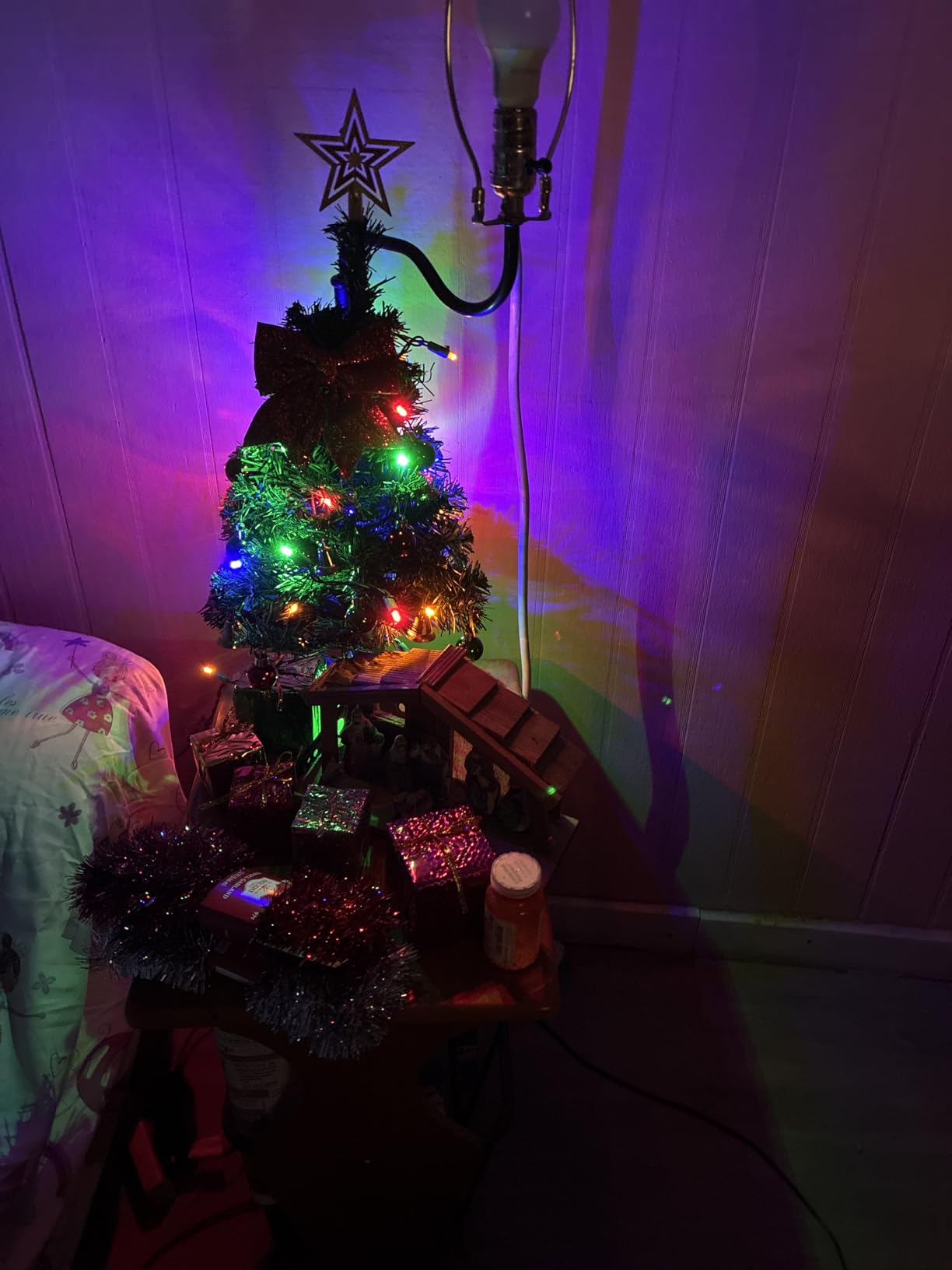 Small Christmas Tree with Lights - 23 Inch Mini Tabletop Christmas Tree with Warm-White LED Lights, Hanging Ornaments, Decorative Bow and Gift Boxes - Prelit Table Tree for DIY Christmas Decoration customer photo 2