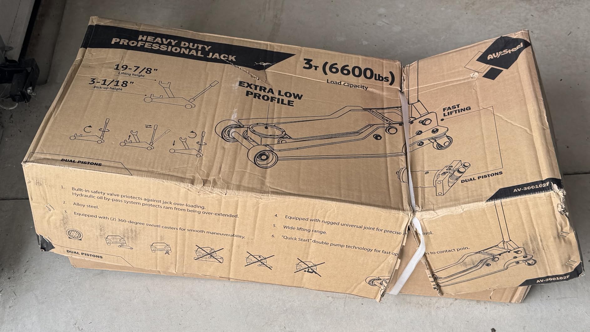 AV Steel Low Profile Floor Jack 3 Ton (6600 lbs), Heavy Duty Hydraulic Jack for Car with Dual Pistons Quick Lift Pump, Lifting Range 3-1/8'' to 19-7/8'' customer photo 1