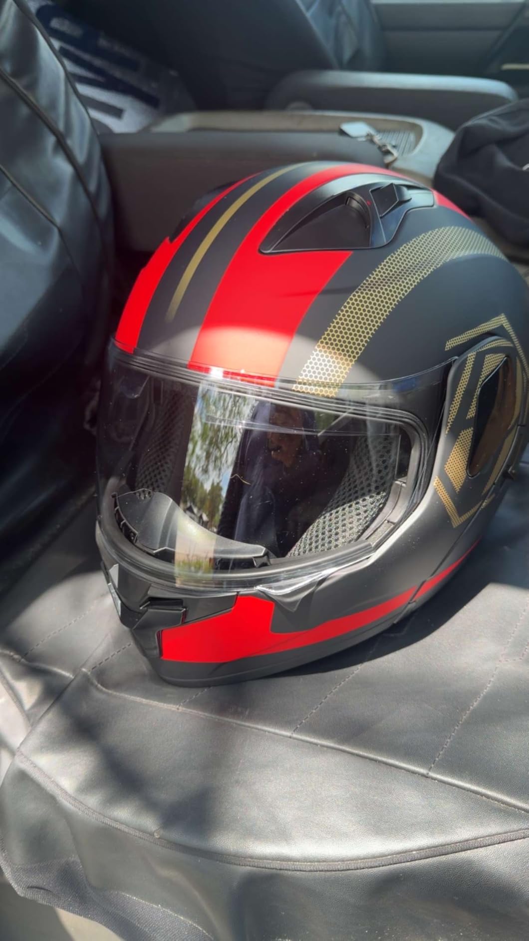 Modular Flip up Motorcycle Helmets for Men Women, DOT Approved | Dual Visor Full Face Helmet for Adult Ebike Moto ATV UTV Snowmobile ADV Cruiser Four Wheeler Street Bike with Gloves Mask customer photo 1