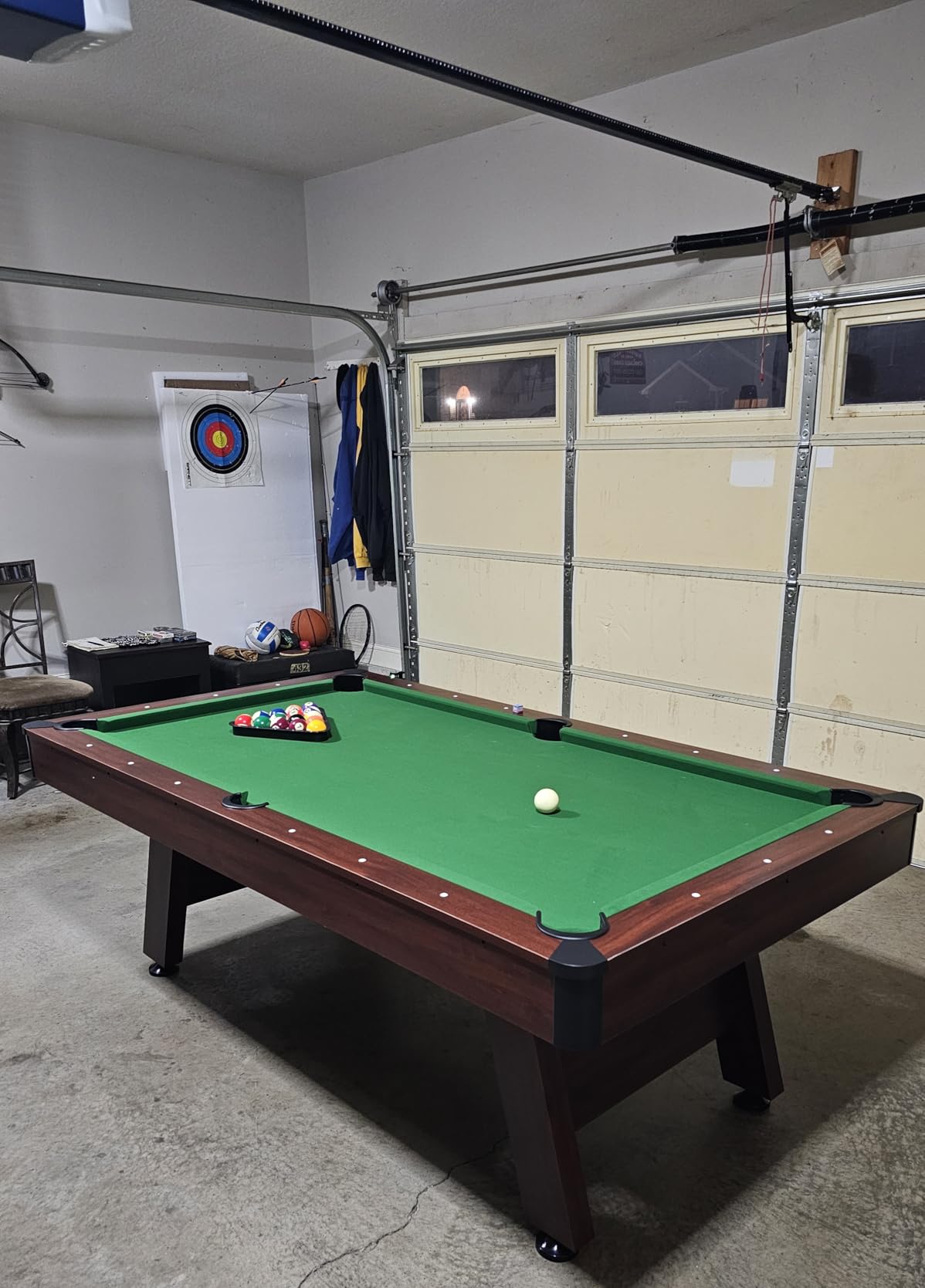 GoSports 7 and 8 ft Pool Tables with Wood Finish - Gray, Black, or Green Felt - Billiards Game Room Table for Adults & Family - Accessories Not Included customer photo 2