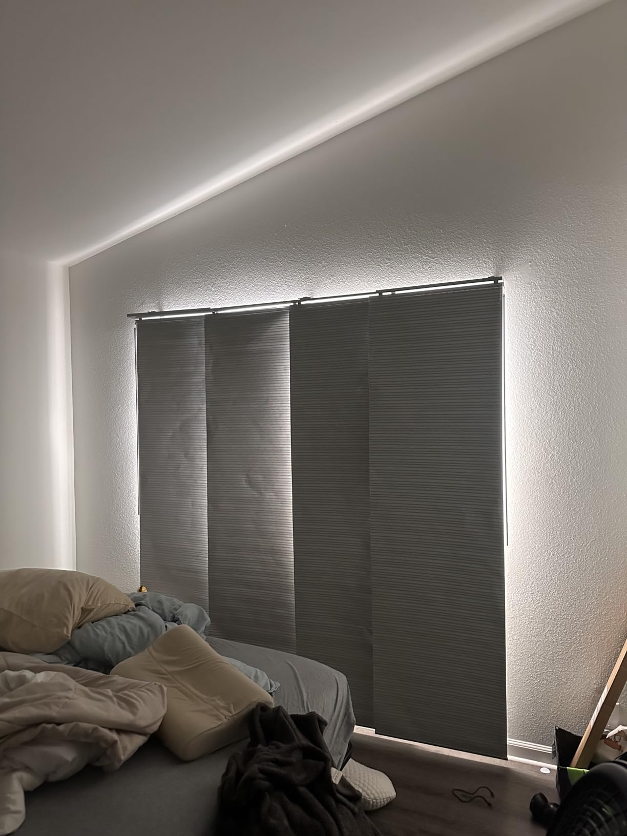 GoDear Design Panel Track Blinds, Airo Luxe | Blackout / Thermal Insulated Sliding Vertical Blinds for Patio Doors & Glass Windows. Trimmable Woven Fabric Curtains customer photo 1