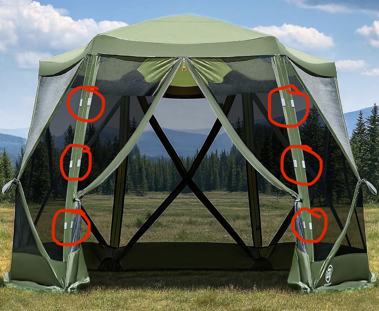 EVER ADVANCED Pop up Screen House Tent for Camping 11.5 x 9.8 ft, Instant Screened Gazebo Canopy with Netting, Portable Shelter Enclosure for Outdoor, Backyard, Khaki customer photo 1