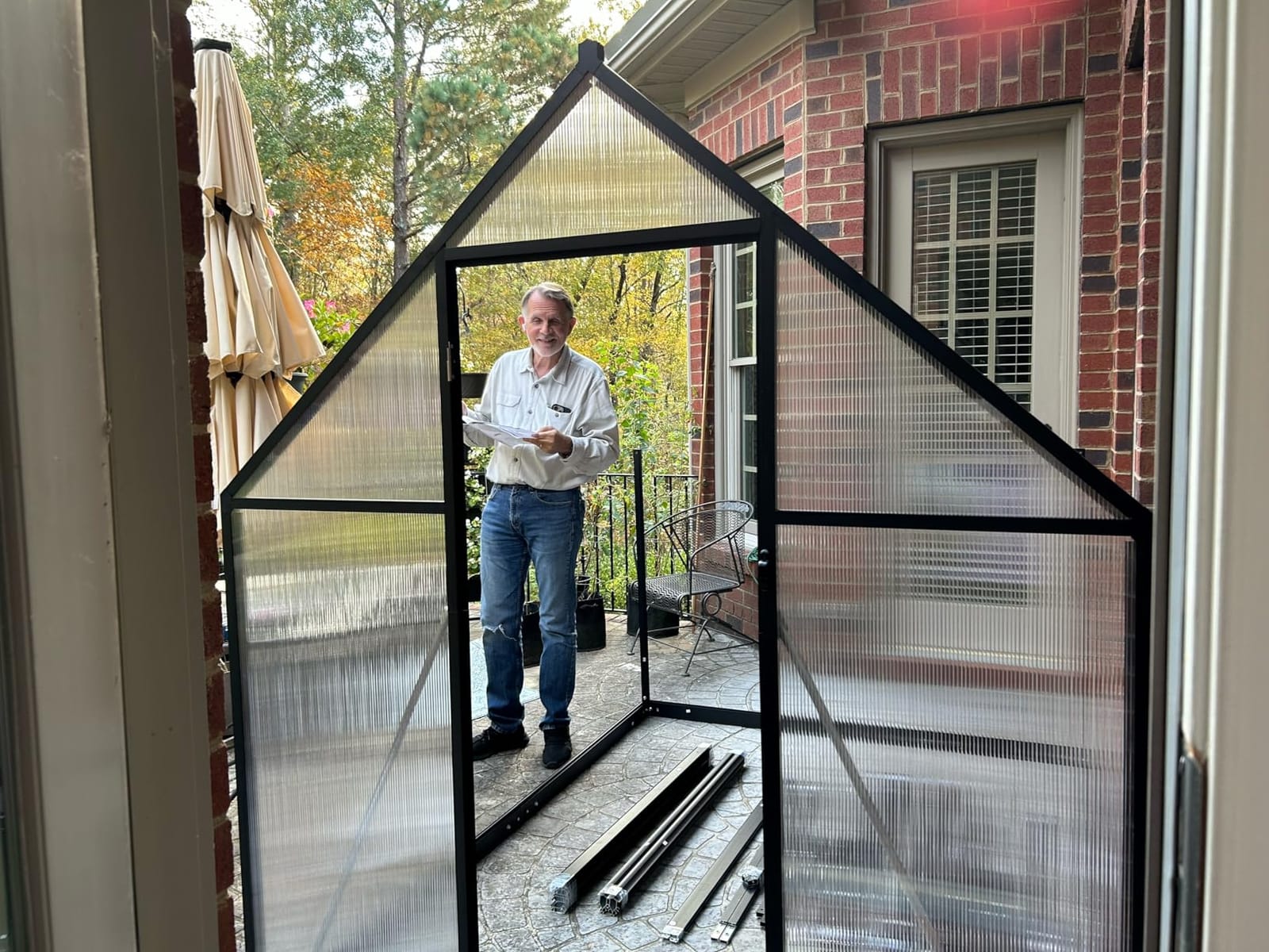AirWire 8×12 FT Walk-in Polycarbonate Greenhouse for Outdoor | Quick Setup Heavy Duty Aluminum Green House with Roof Vent for Garden Backyard Outside, Sliver customer photo 1