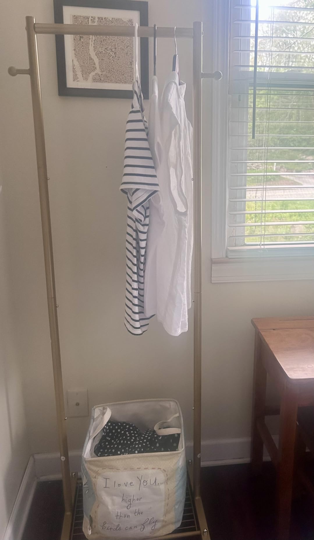 MISSLO Small Clothes Racks for Hanging Clothes Clothing Rack with Wheels 60