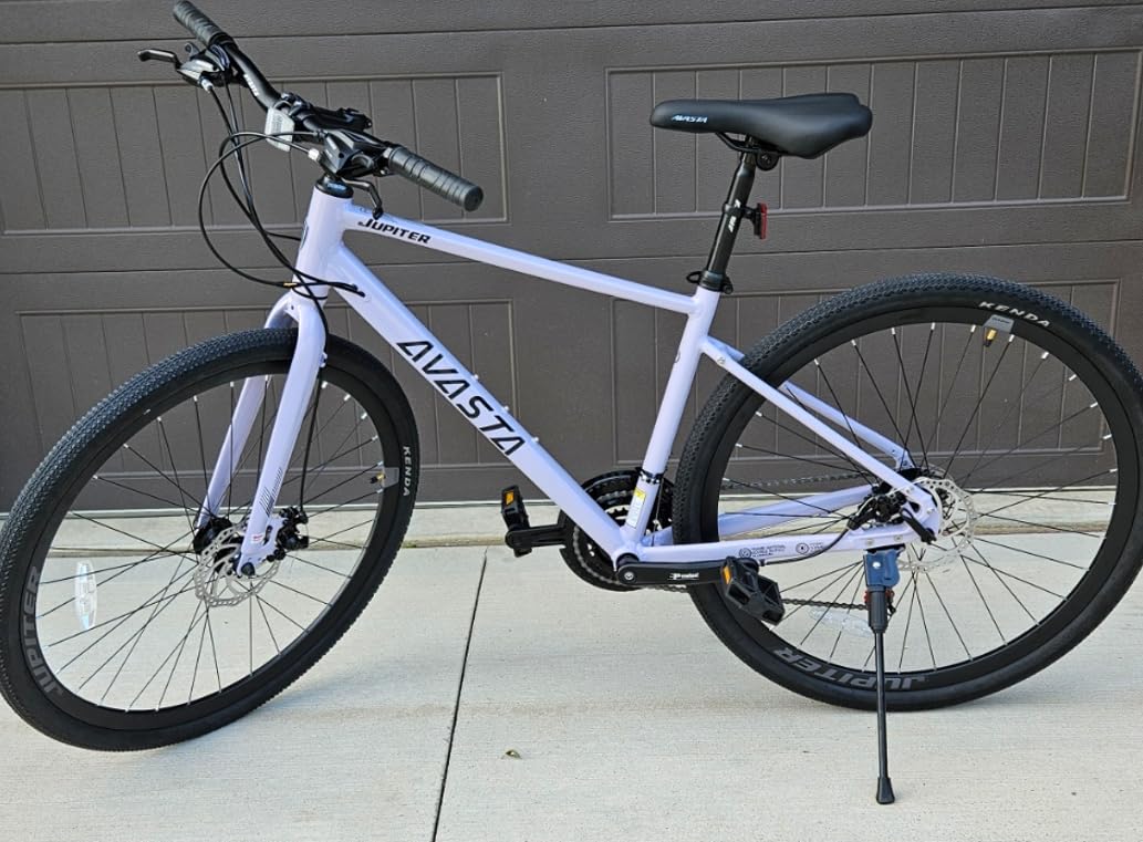 Jupiter 700C Road Adult Step-Over Hybrid Cycling Bike Bicycle, Aluminum Frame, 21-Speed, Dual Disc Brakes, Multiple Colors for Men Woman Male Female customer photo 2