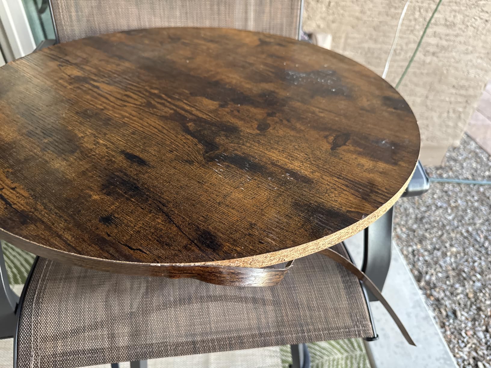 CHOEZON Round Bar Table, 2-Tier High Top & Counter Height Dining Table, for Bistro, Pub, Kitchen, Living Room, Rustic Brown and Black TBT03BF customer photo 2