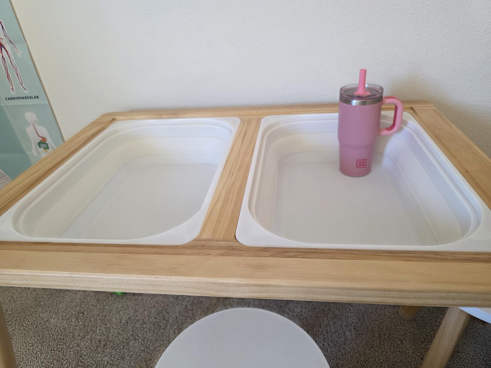VEVOR Sensory Table and Chairs Set, Toddlers Activity Table with 2 Stools, 2 Storage Bins & Paper Roll Holder, Indoor/Outdoor Play Sand and Water Table, Wooden Kids Sensory Table - Gift for Boys Girls customer photo 1