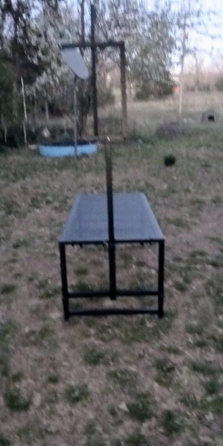 Goat Milking Stand with Removable Feed Bin, 600LB Heavy Duty Goat Stand for Hoof Trimming & Grooming, Adjustable Livestock Stanchion for Goats & Sheep, Steel (Black, L-47 * 23Inch) customer photo 2