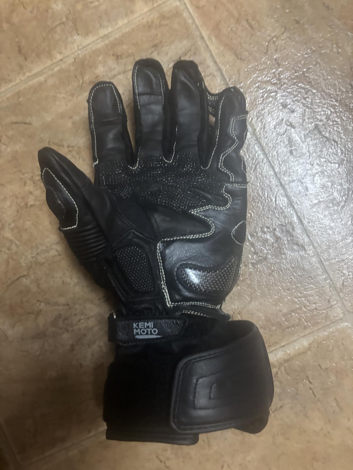 KEMIMOTO Leather Motorcycle Gloves for Men and Women, CE-Certified, Riding Racing Gloves with ESA Cushioning Kevlar Carbon Fiber Knuckle Protection for Dirt Bike Motorbike Outdoor Sports customer photo 1