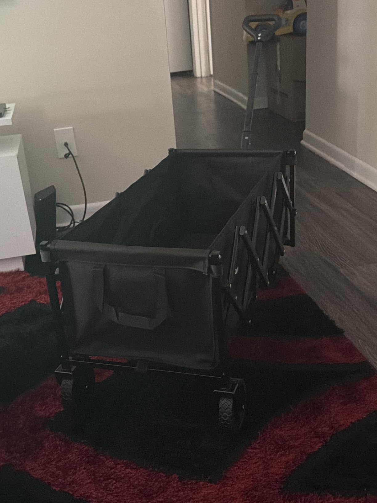 HIKEMOON 34'' Extra Long Folding Portable Wagon Cart, 120L 360LBS Black | Wagons Carts Foldable, Heavy Duty, Collapsible Compact Storage, Utility for Shopping/Grocery/Garden/Camping/Sports customer photo 2