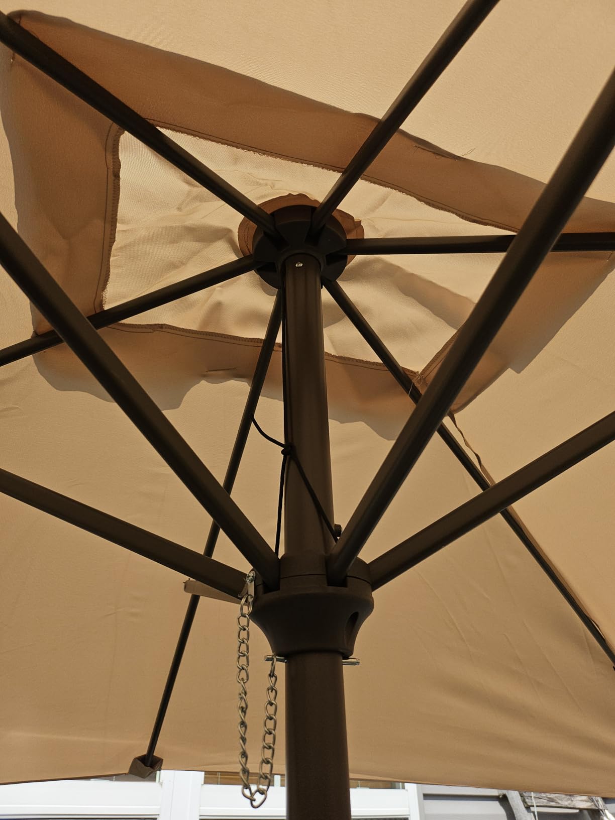 Ayge 6.5 Rectangular Patio Umbrella rectangle Outdoor Table Umbrella Beige | 6.5*10' Rectangular umbrella, crank & tilt, 6 ribs, 180G UV50+ canopy. Wind fade resistant. Suitable for patio, deck, pool. customer photo 1