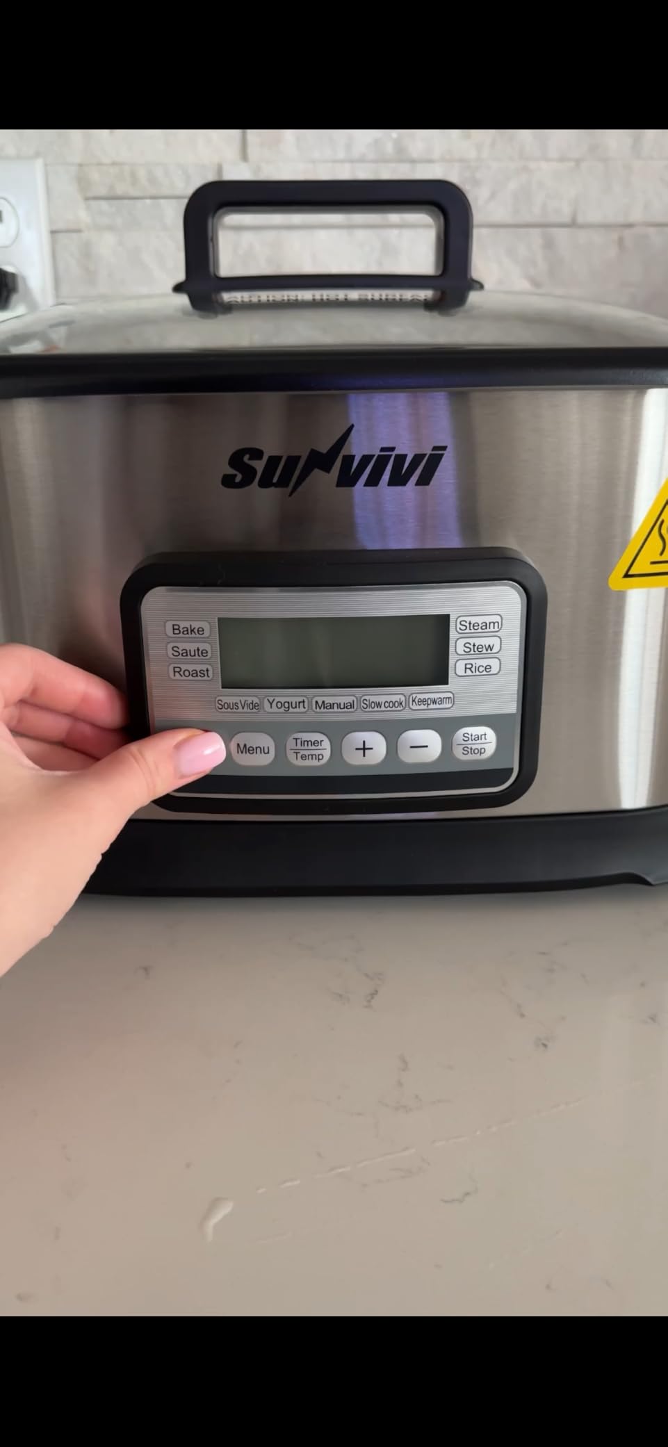Sunvivi 12-in-1 Programmable Slow Cooker 6.5QT with Timer & Keep Warm | Multicooker with Timer & Temp Control, Dishwasher Safe Lid & Removable Nonstick Crock and Rack, Stainless Steel customer photo 1