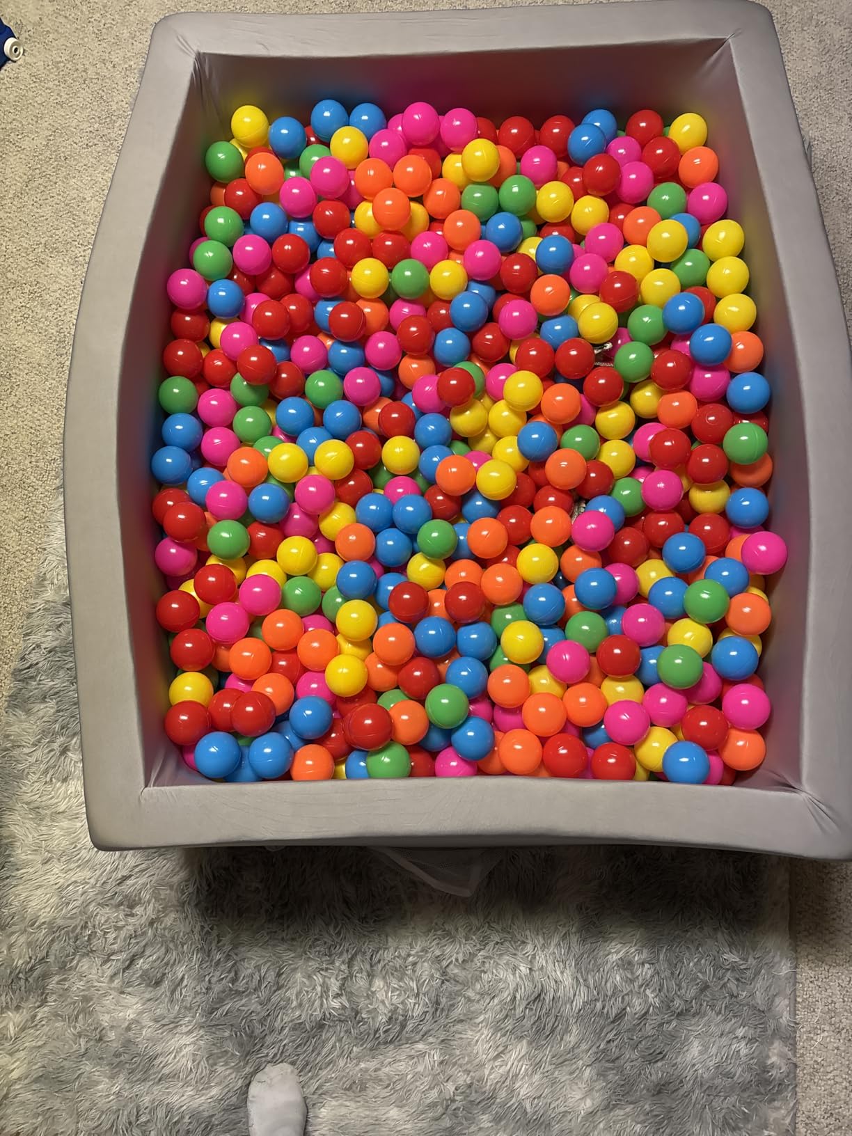 Large Size Soft Foam Ball Pit 47 x 35 x 14 Inch Rectangular, 2.7 Inch Wall Thickness Small Indoor and Outdoor Playground, Ideal Gift for Children (Balls Not Included), Gray customer photo 1