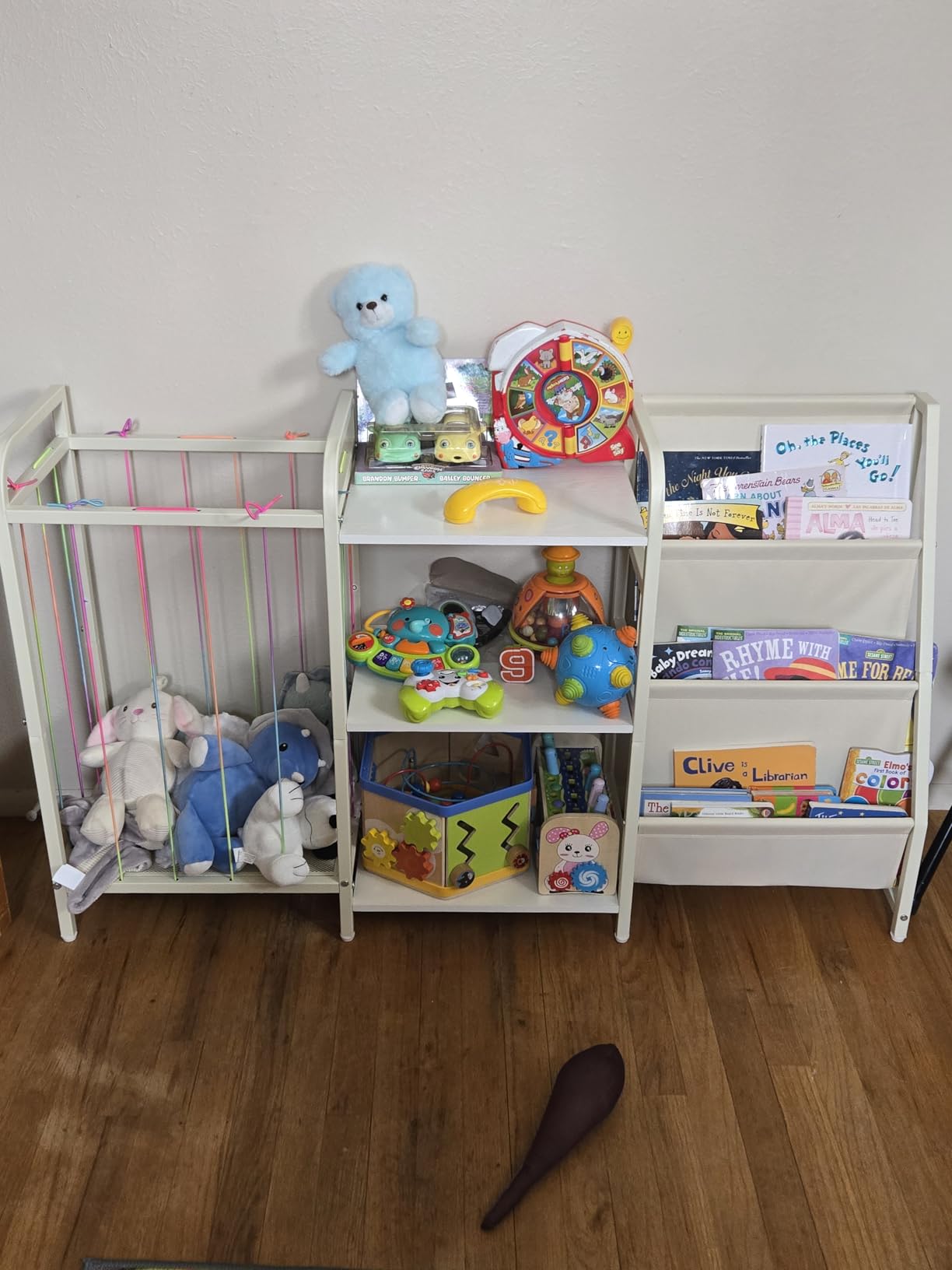 B1 Kids Bookshelf and Toy Storage, Book Shelf for Kids Rooms White | 3-Tier Sling Baby Bookcase with Stuffed Animal Storage, Montessori Toddler Bookshelf for Nursery, Bedroom, Playroom customer photo 2